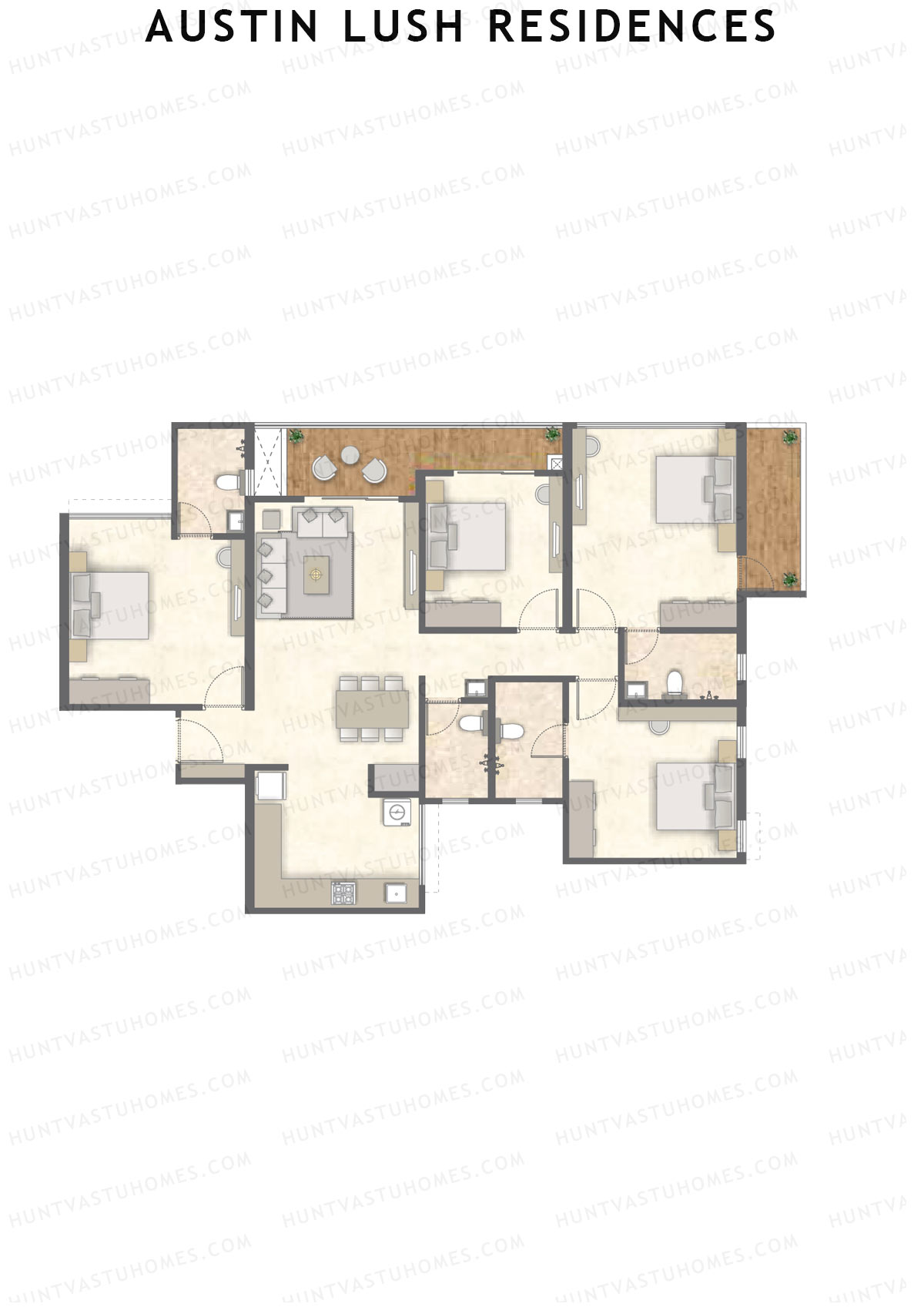 Austin Lush Residences Tower F Unit 3 (Type A) Floor Plan