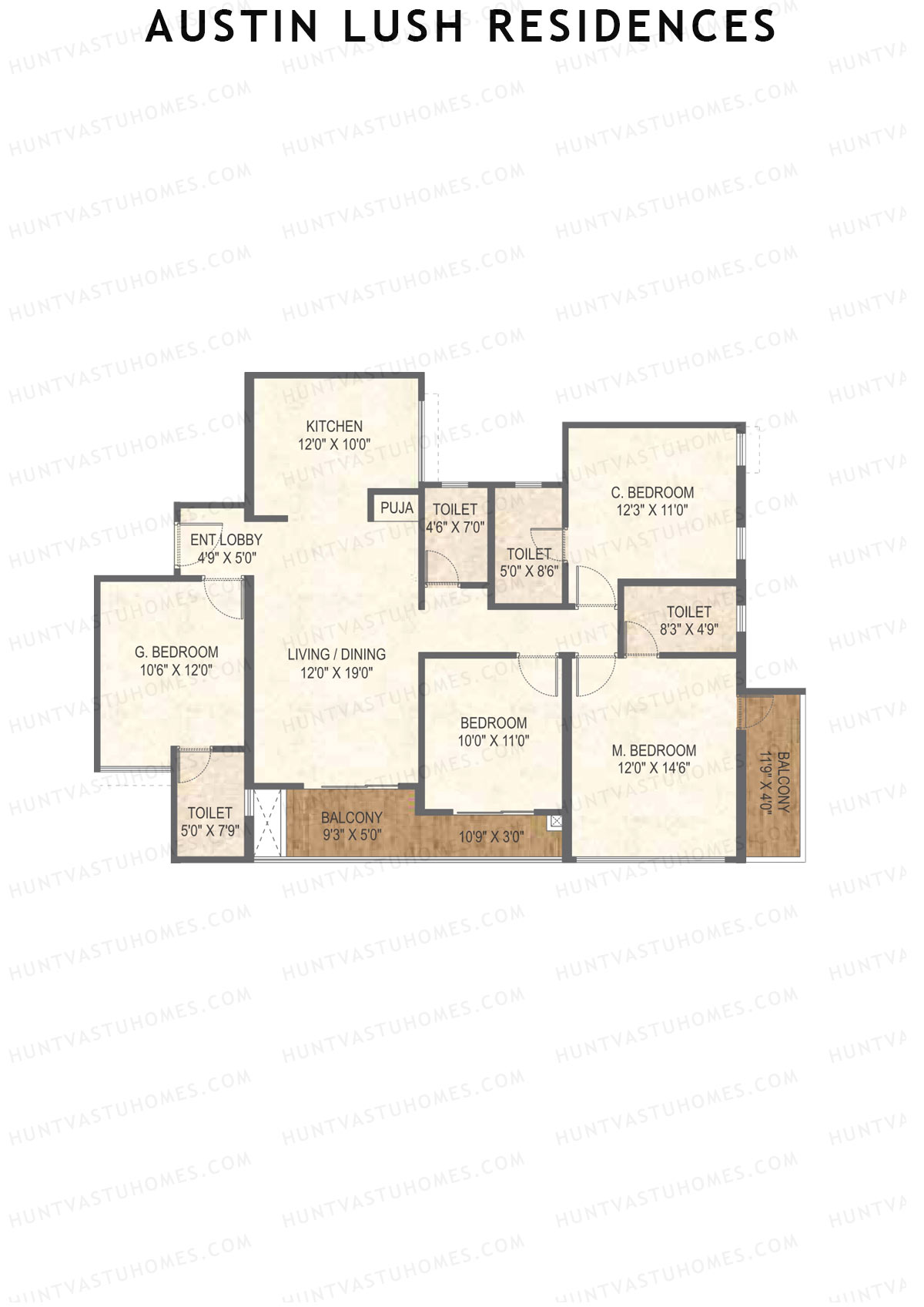 Austin Lush Residences Tower F Unit 4 (Type B) Floor Plan