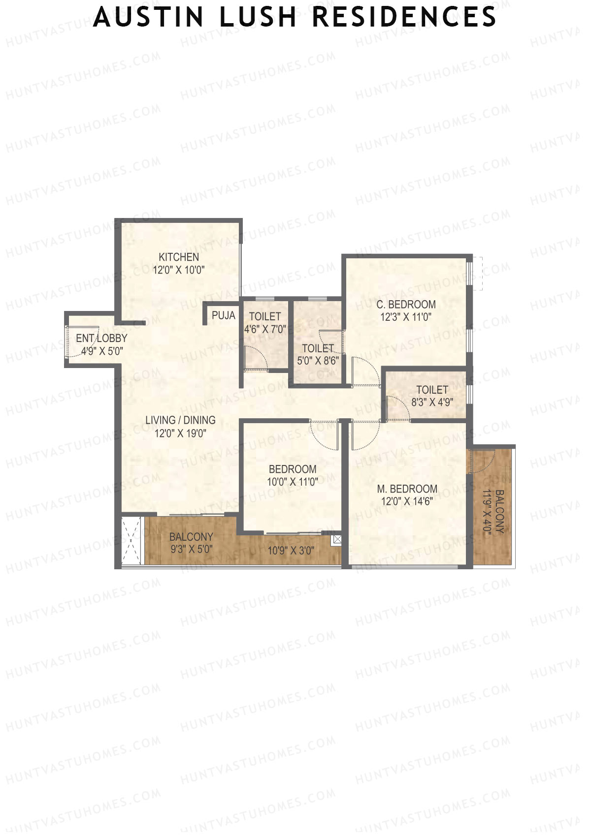 Austin Lush Residences Tower F Unit 4 (Type C) Floor Plan