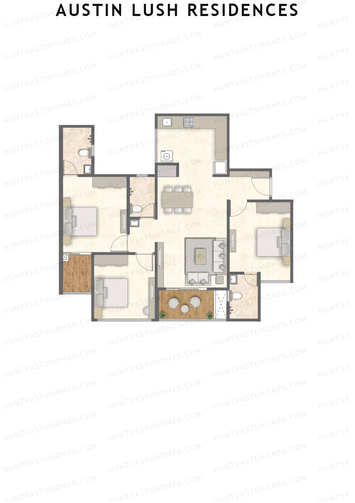 Austin Lush Residences Tower F Unit 5 (Type A) Floor Plan