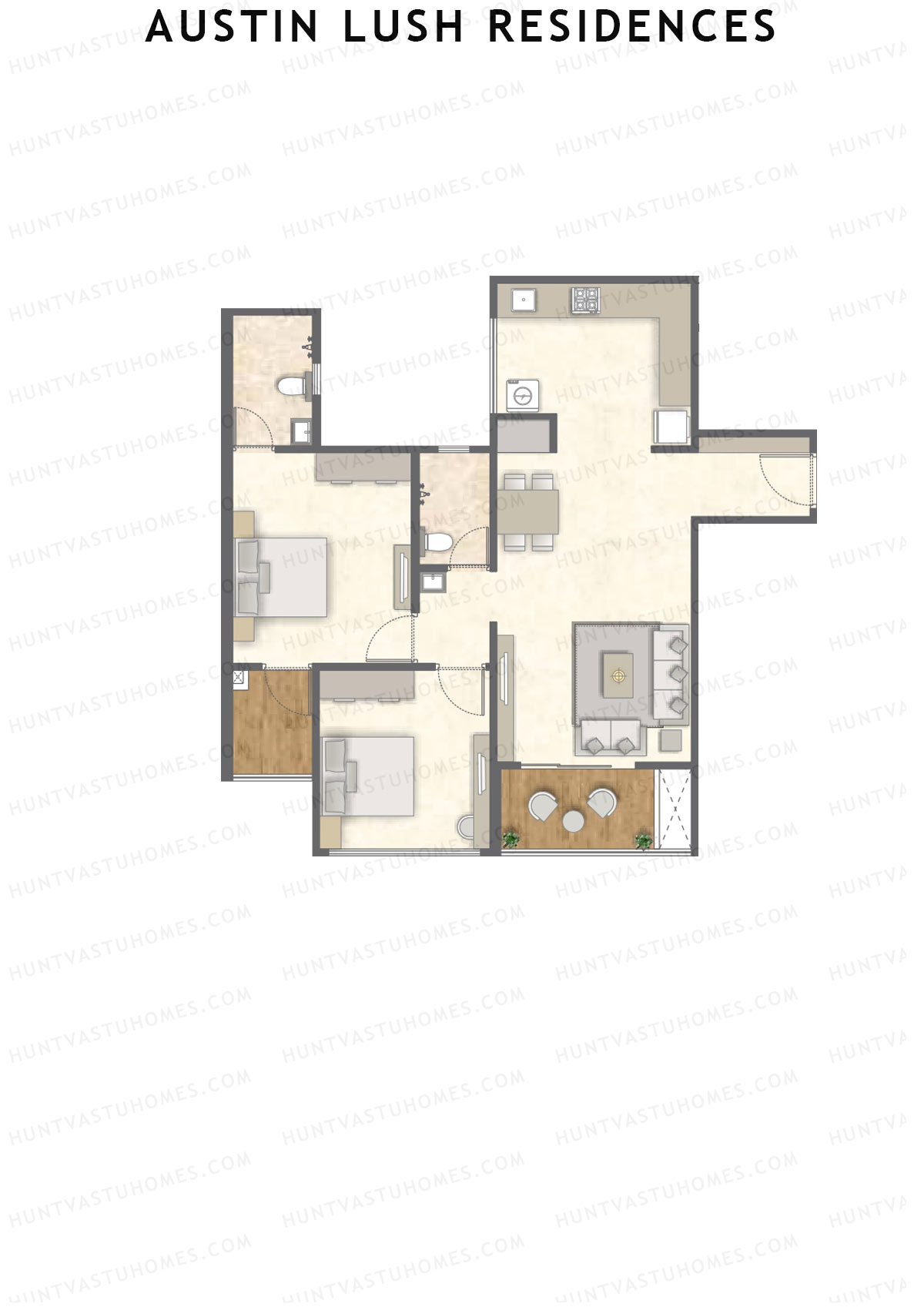 Austin Lush Residences Tower F Unit 5 (Type A) Floor Plan