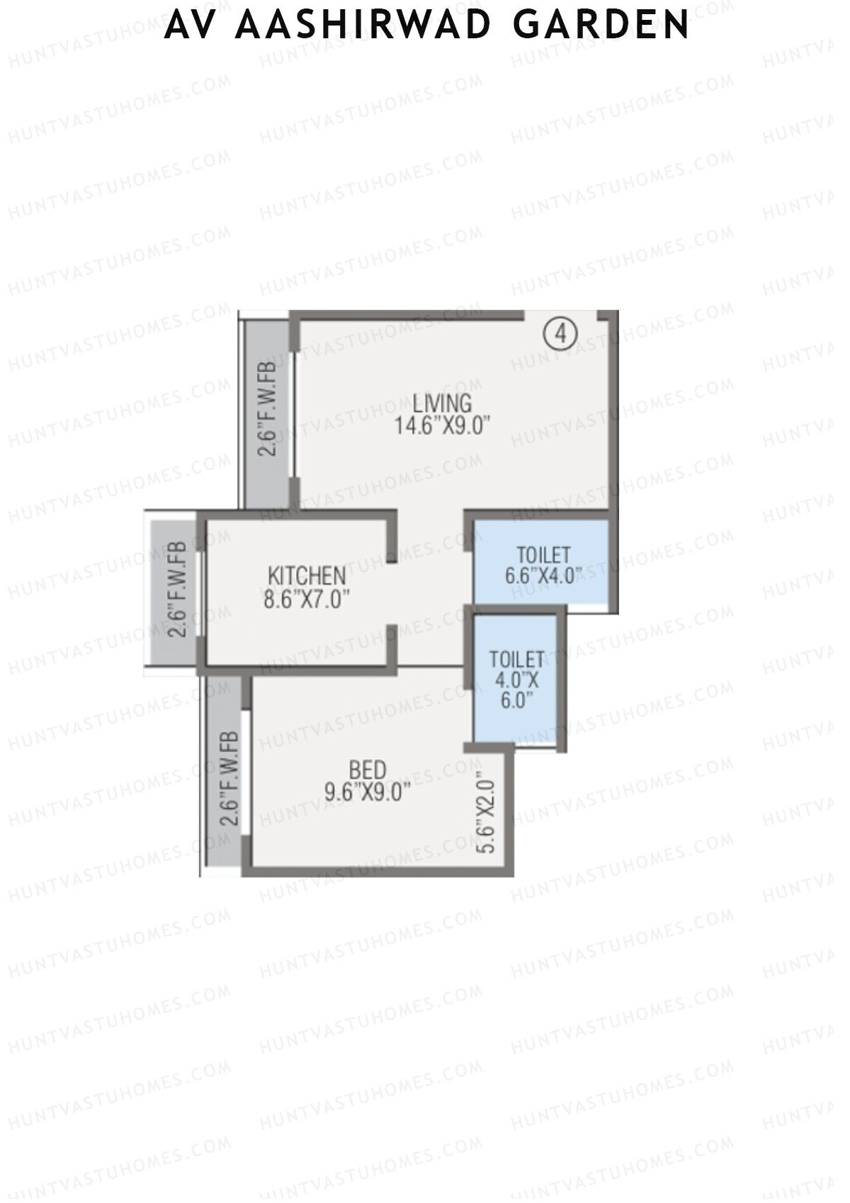 AV Aashirwad Garden Wing B Unit 4 Floor Plan
