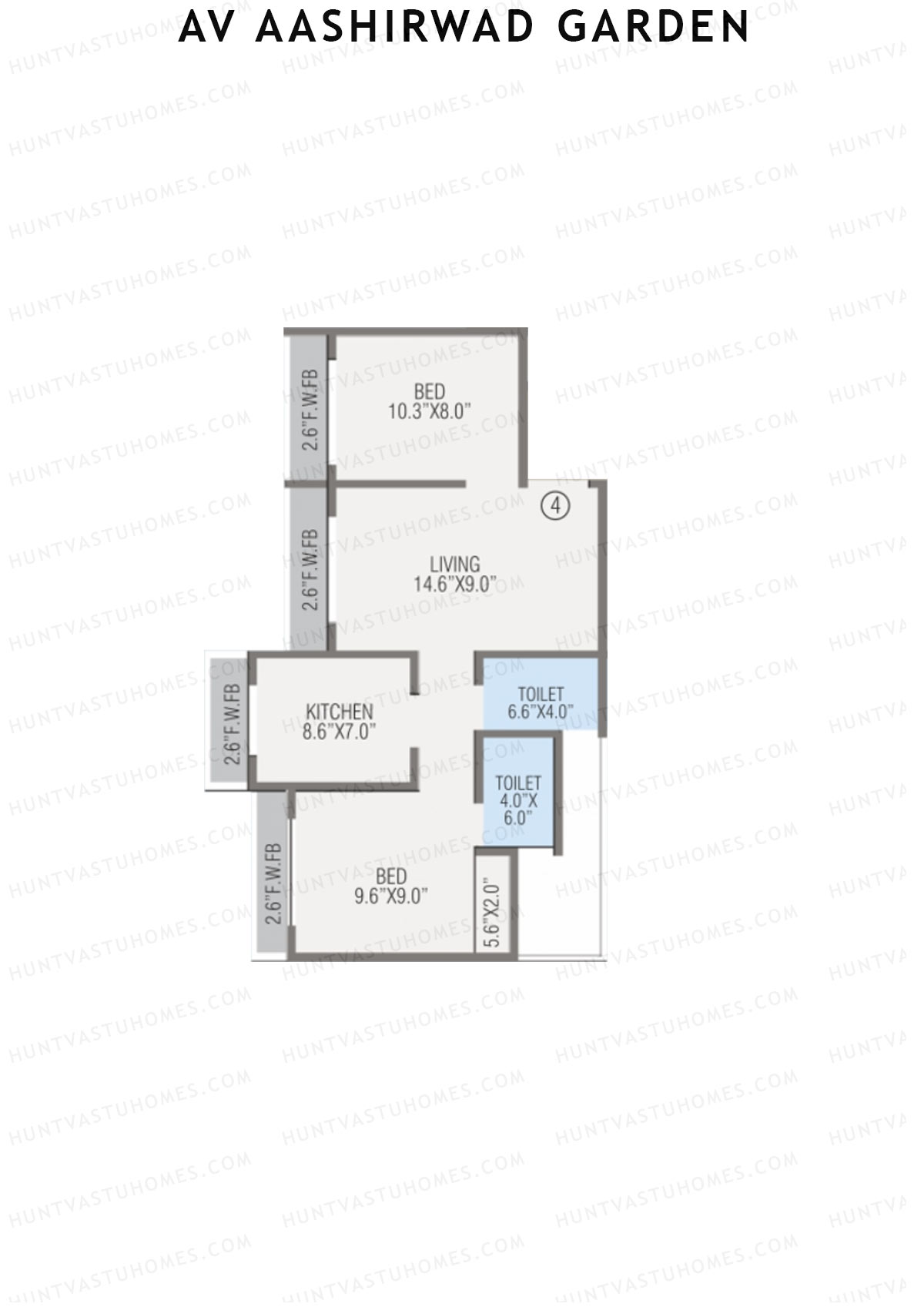 AV Aashirwad Garden Wing B Unit 4 Floor Plan