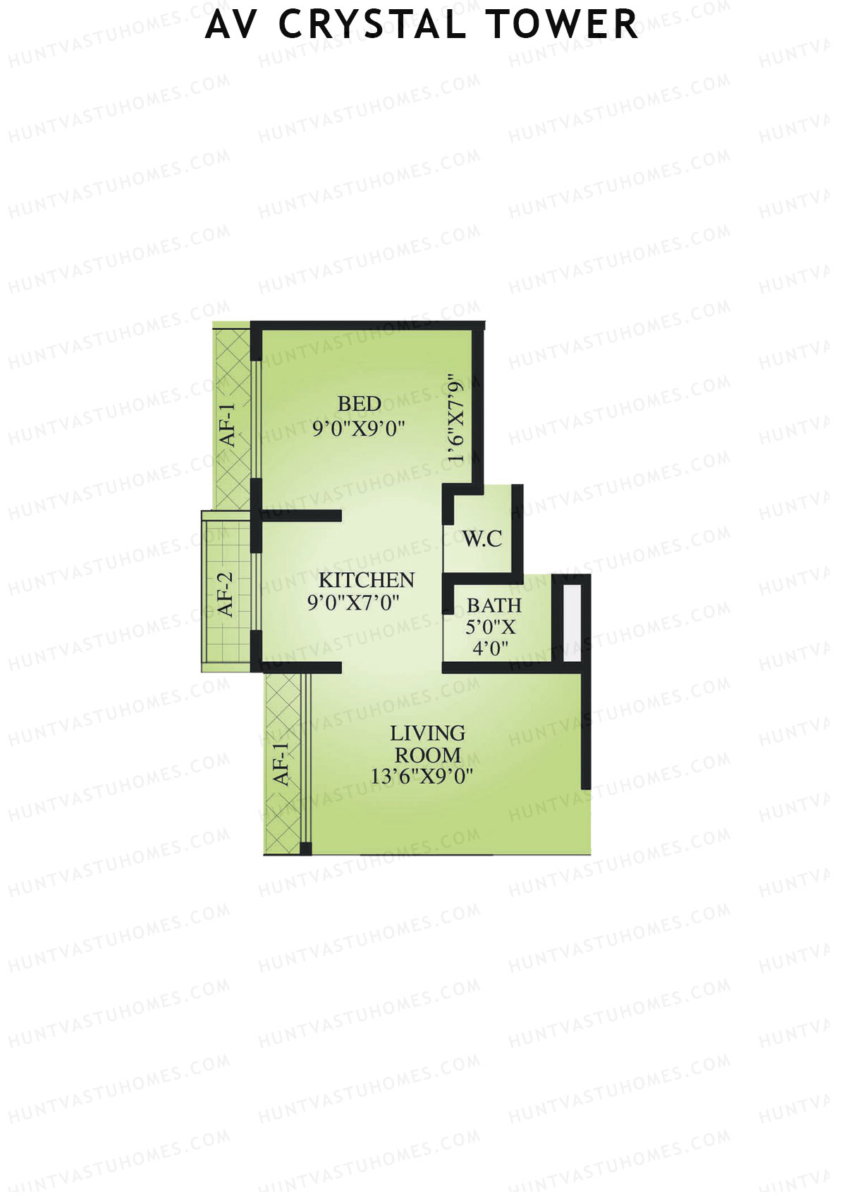 AV Crystal Tower Wing A Unit 1 Floor Plan