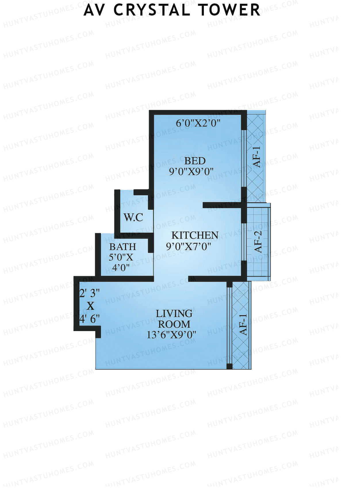 AV Crystal Tower Wing A Unit 3 Floor Plan