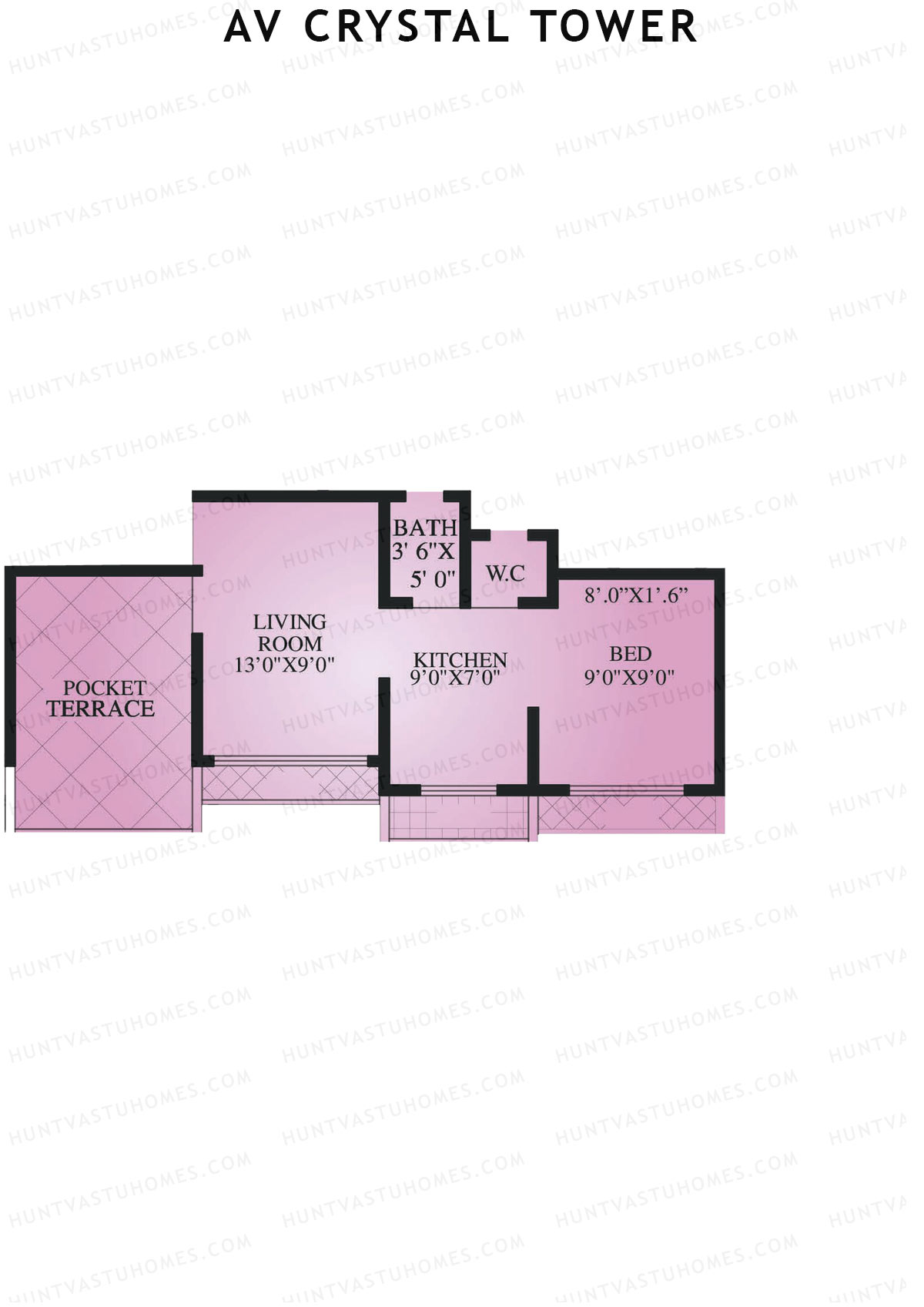 AV Crystal Tower Wing A Unit 6 Floor Plan