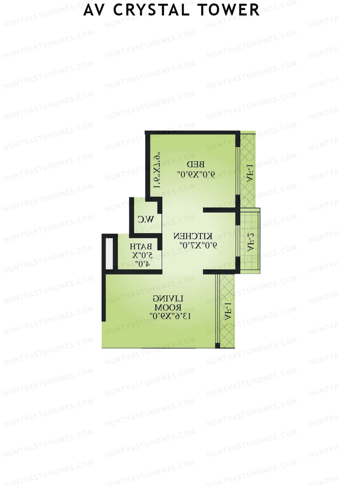 AV Crystal Tower Wing B Unit 8 Floor Plan