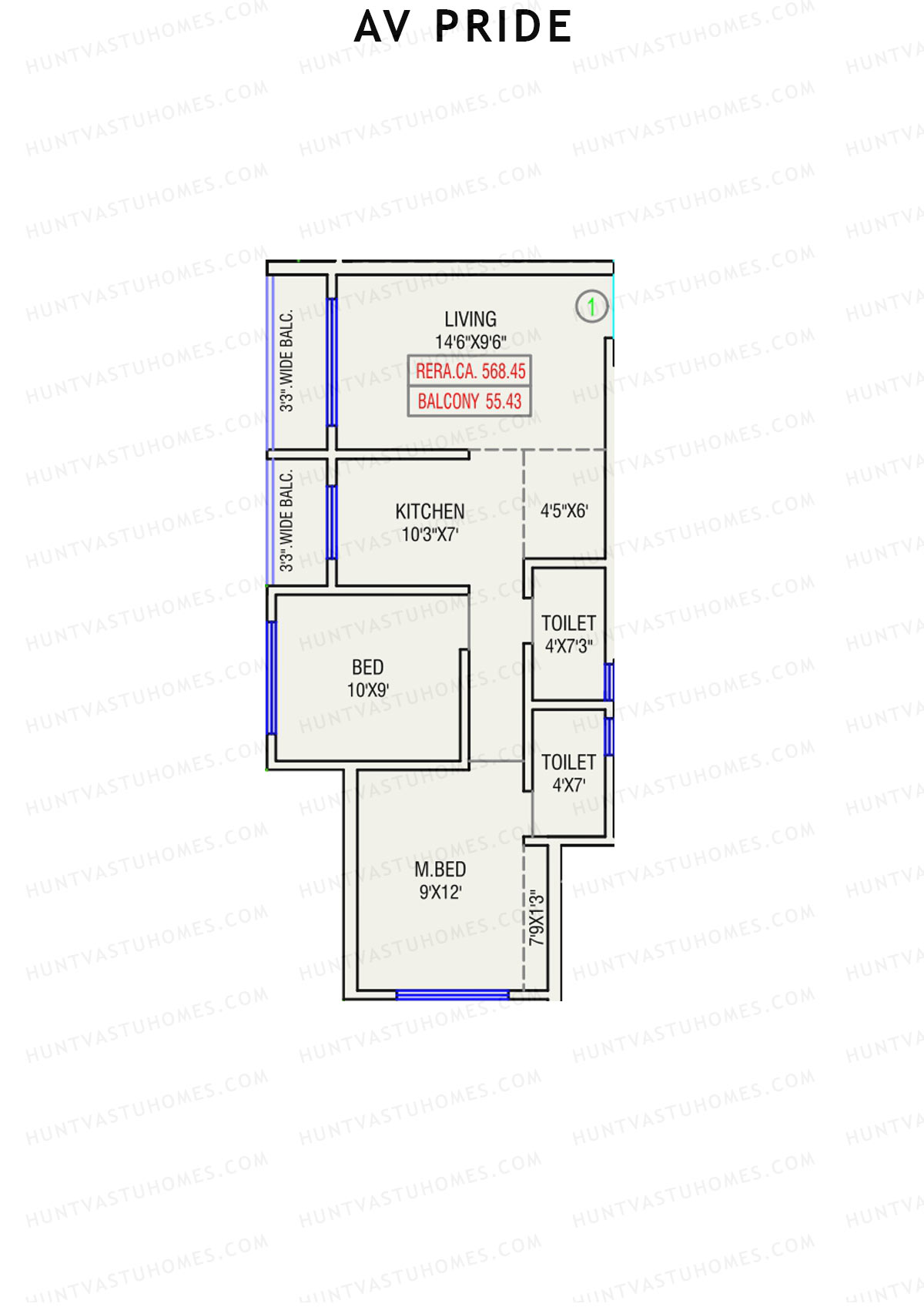 AV Pride Wing A Unit 1 Floor Plan
