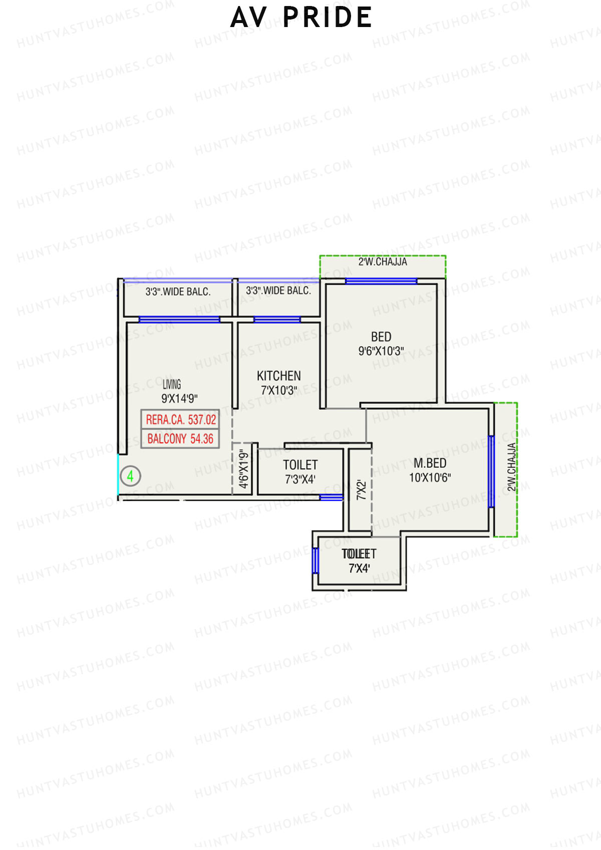 AV Pride Wing A Unit 4 Floor Plan