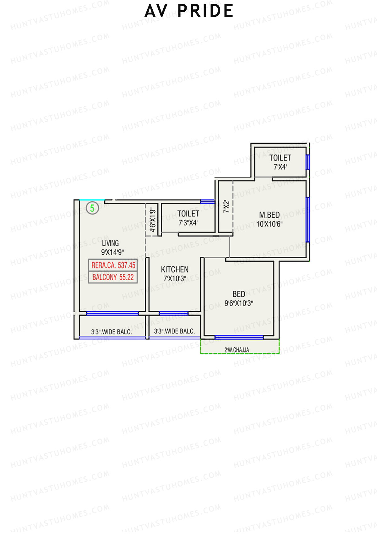 AV Pride Wing A Unit 5 Floor Plan