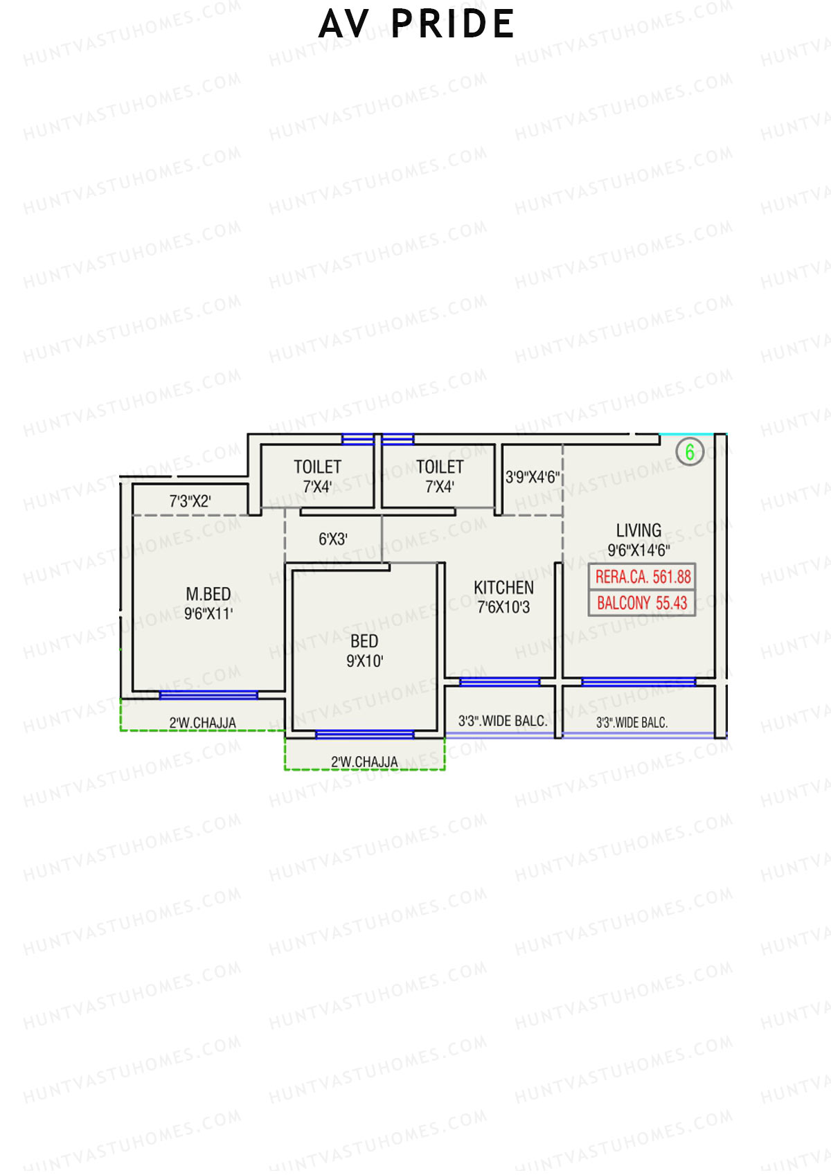 AV Pride Wing A Unit 6 Floor Plan