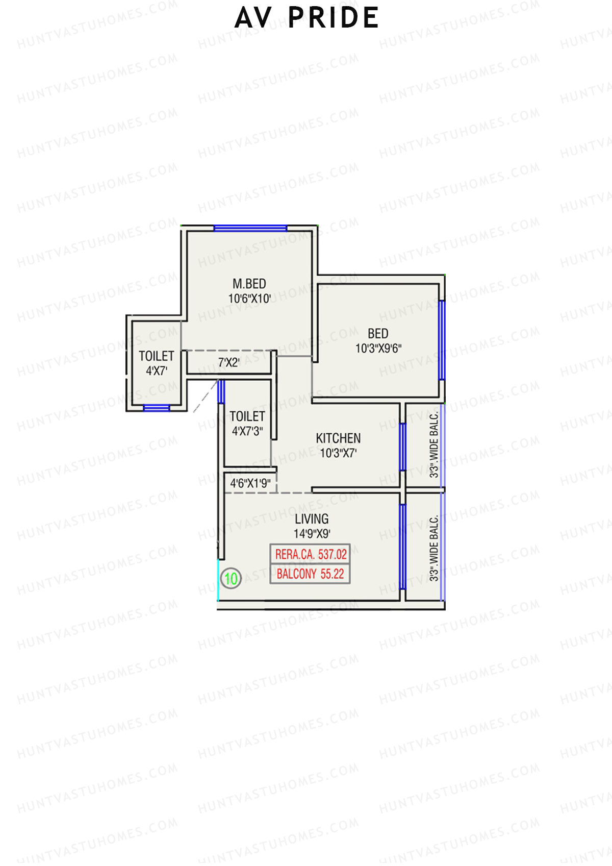 AV Pride Wing B Unit 10 Floor Plan