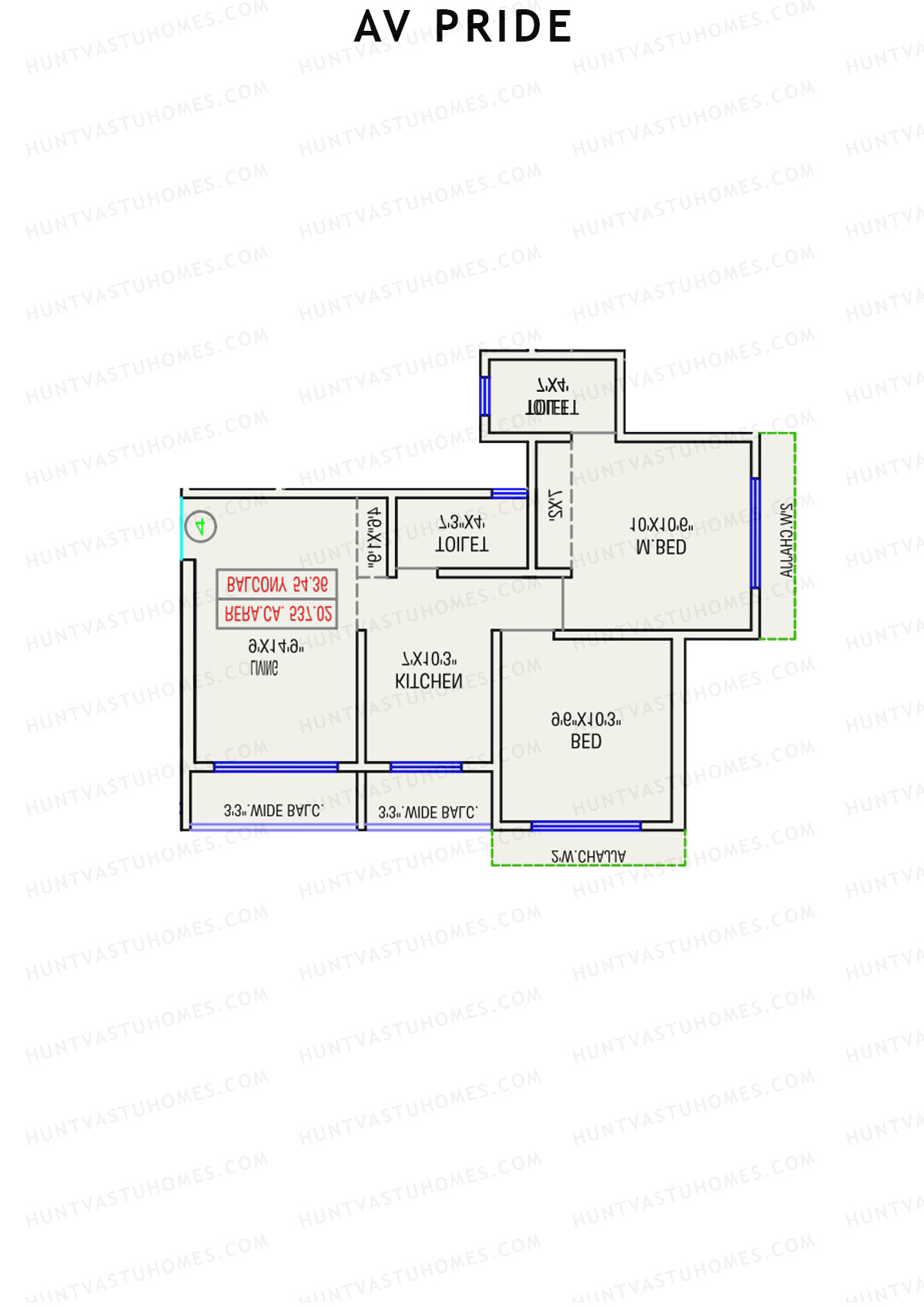 AV Pride Wing B Unit 3 Floor Plan