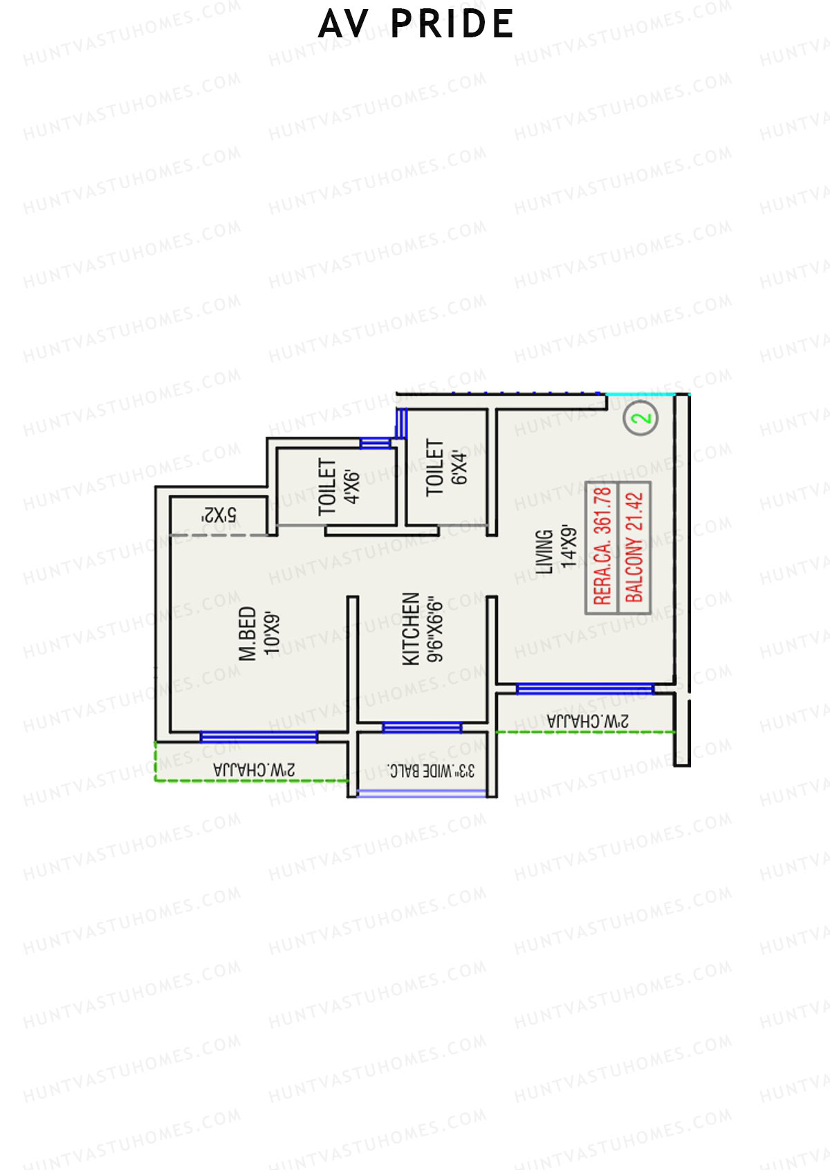 AV Pride Wing B Unit 4 Floor Plan