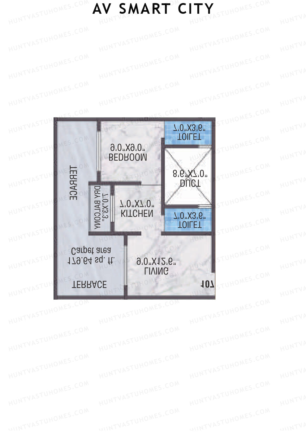 AV Smart City, Tower 1B, Unit 3, 1BHK, Carpet Area 310   sq ft 