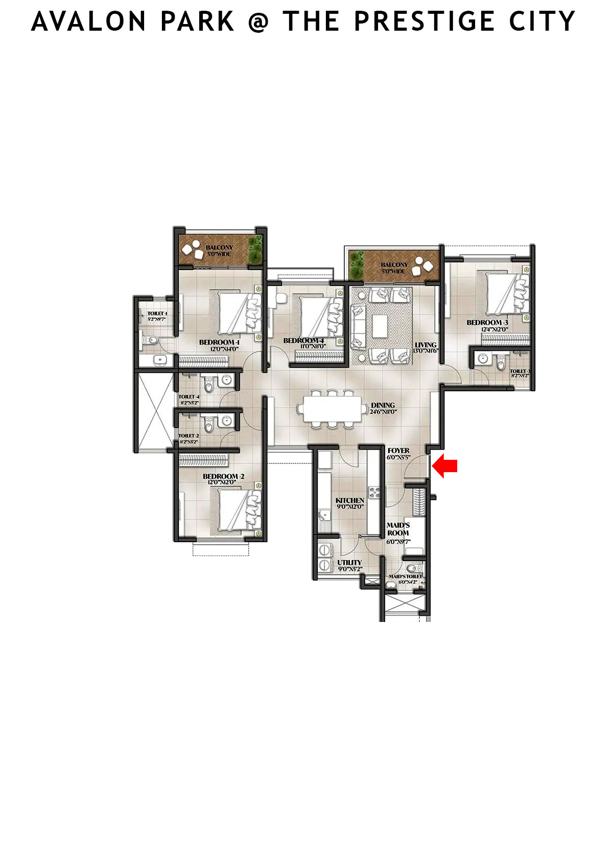 Avalon Park At The Prestige City Tower 1 Unit 2 Floor Plan