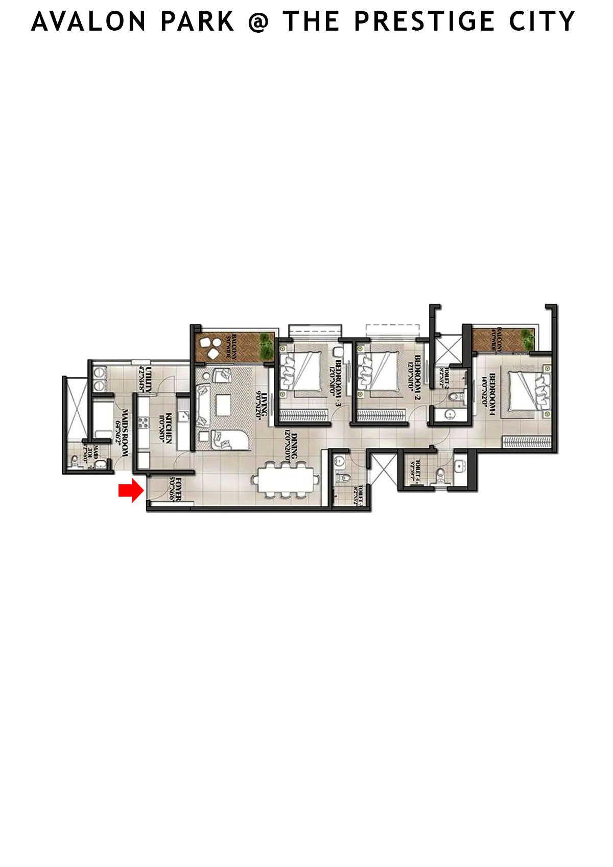 Avalon Park At The Prestige City Tower 2 Unit 3 Floor Plan