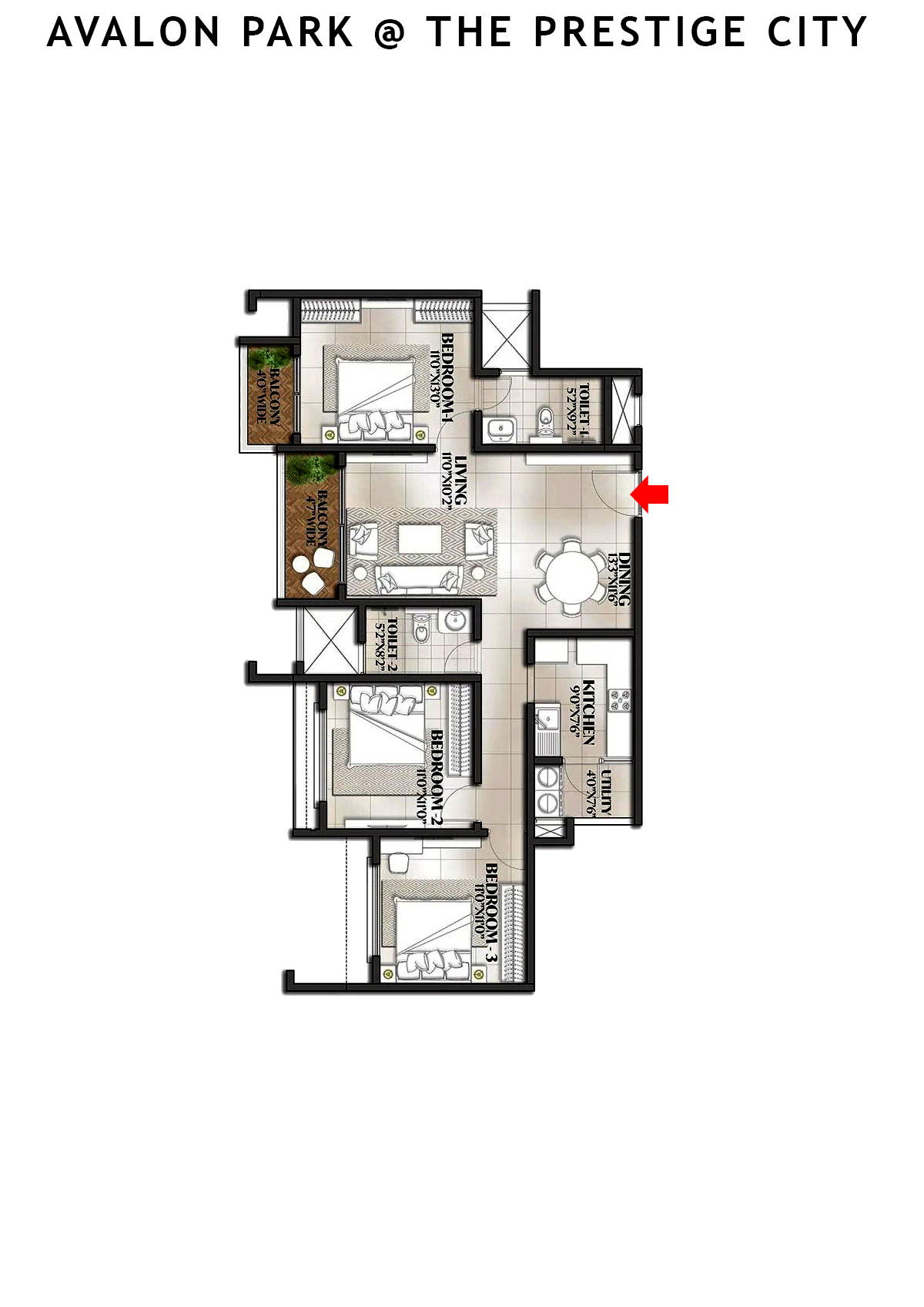 Avalon Park At The Prestige City Tower 2 Unit 6 Floor Plan