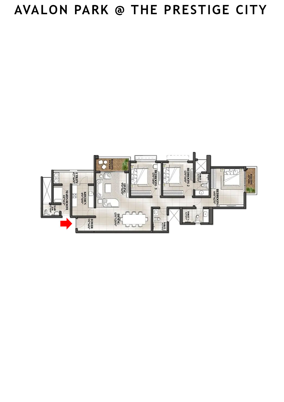 Avalon Park At The Prestige City Tower 3 Unit 3 Floor Plan