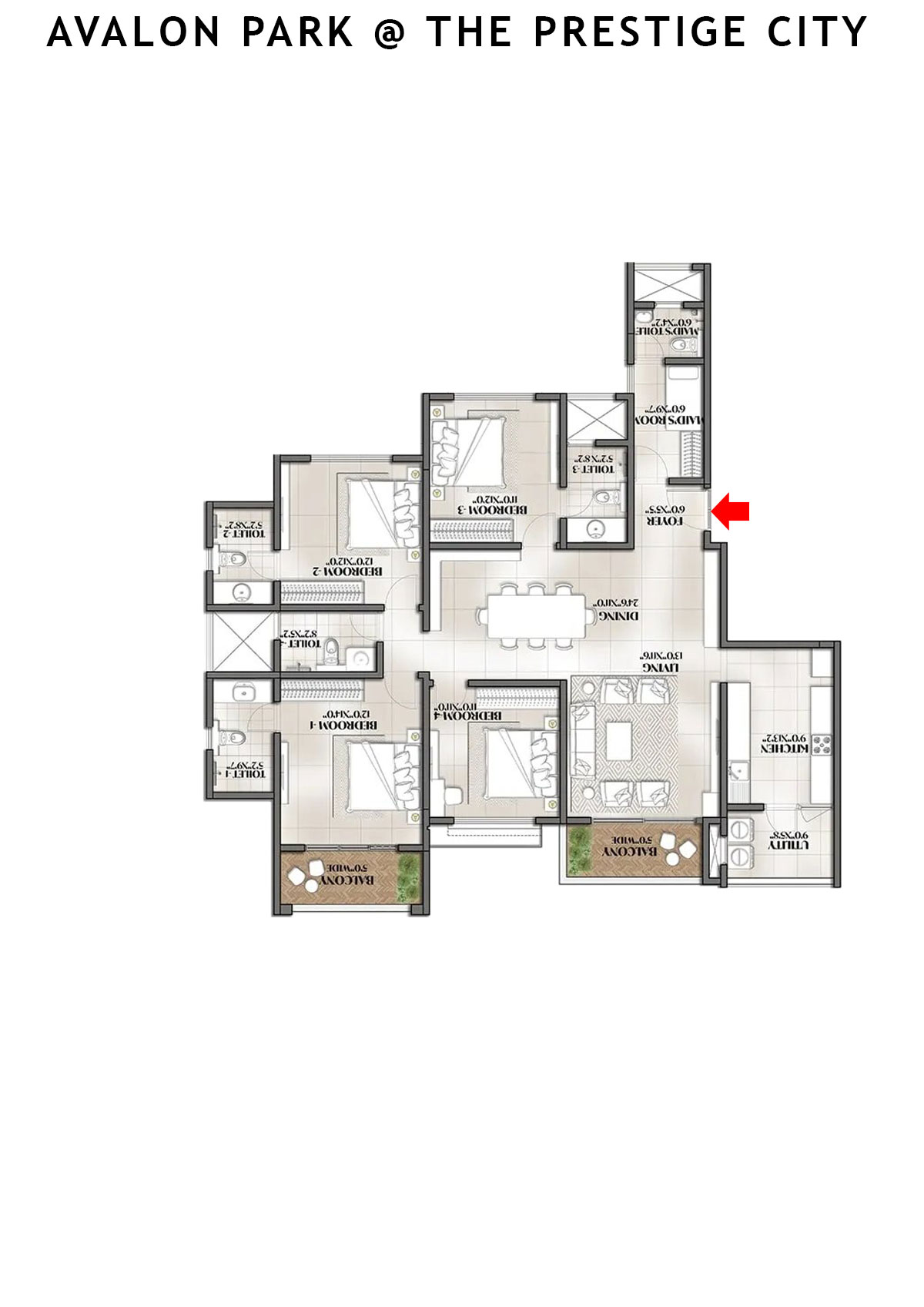 Avalon Park At The Prestige City Tower 4 Unit 1 Floor Plan
