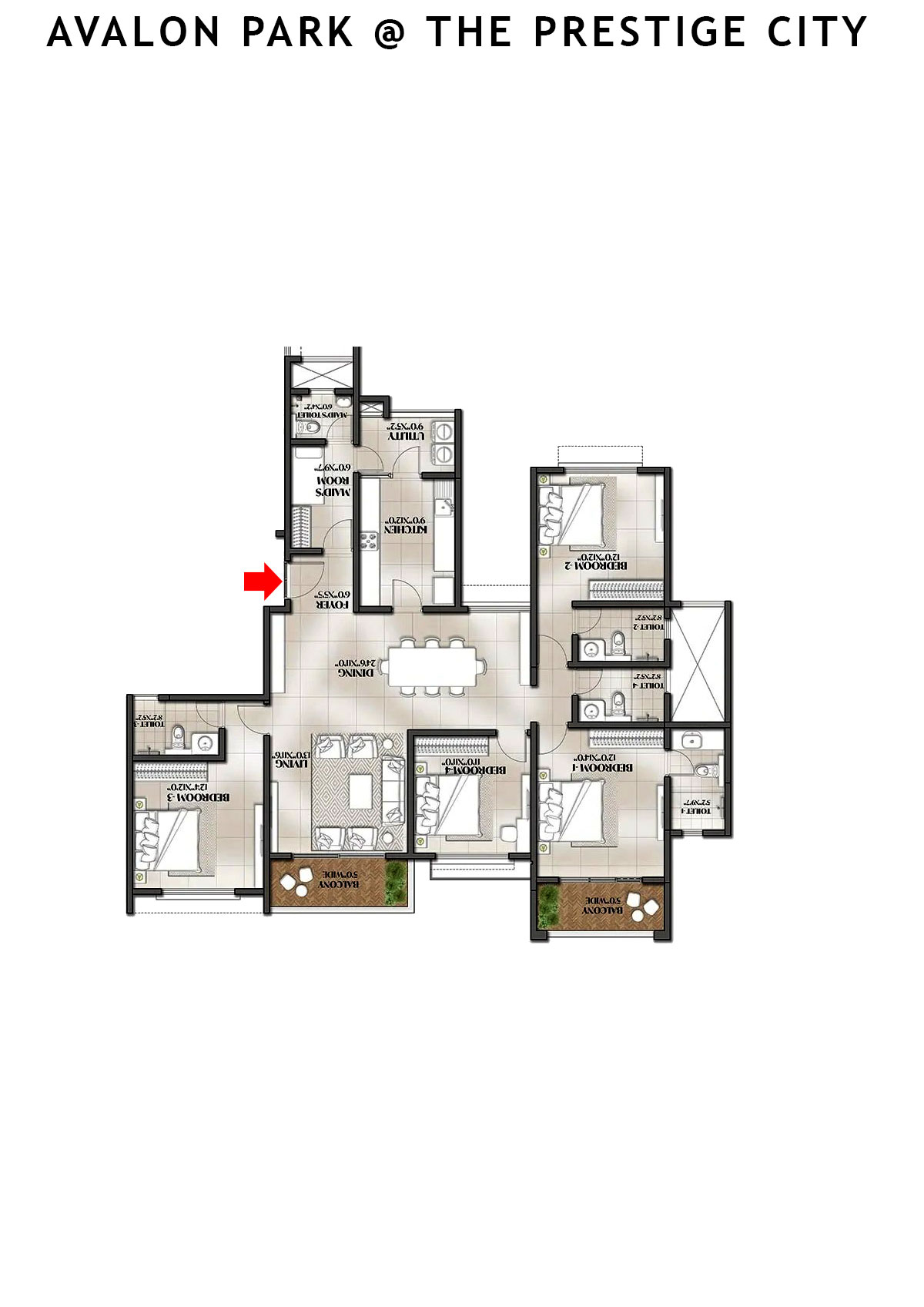 Avalon Park At The Prestige City Tower 4 Unit 2 Floor Plan