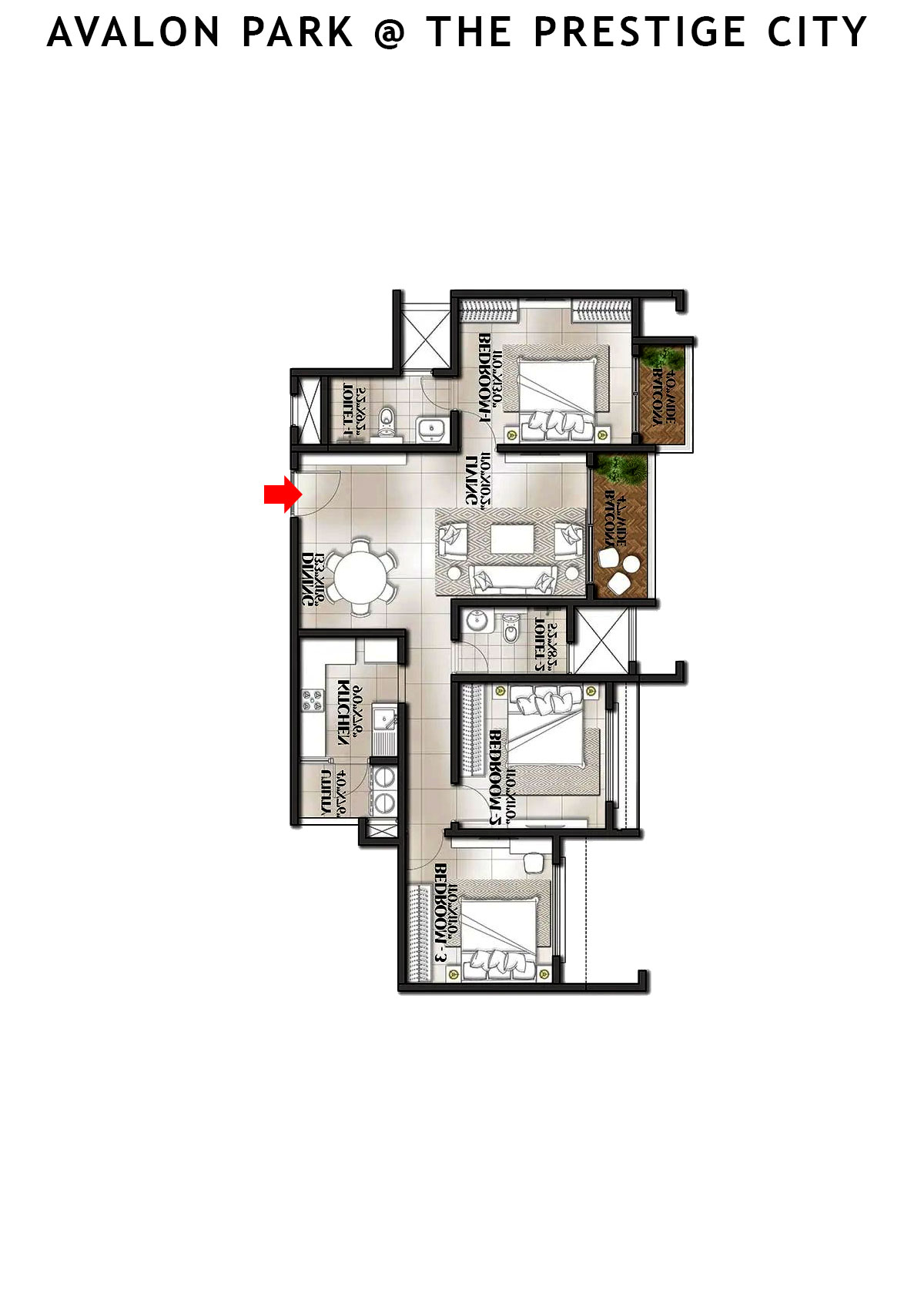 Avalon Park At The Prestige City Tower 7 Unit 1 Floor Plan