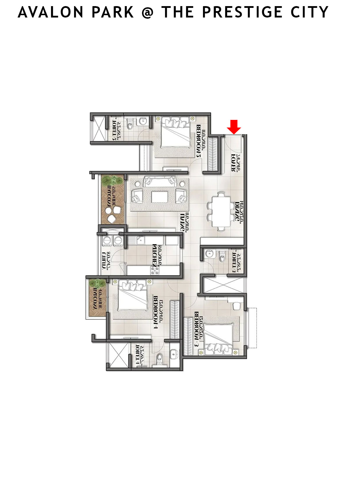 Avalon Park At The Prestige City Tower 7 Unit 2 Floor Plan