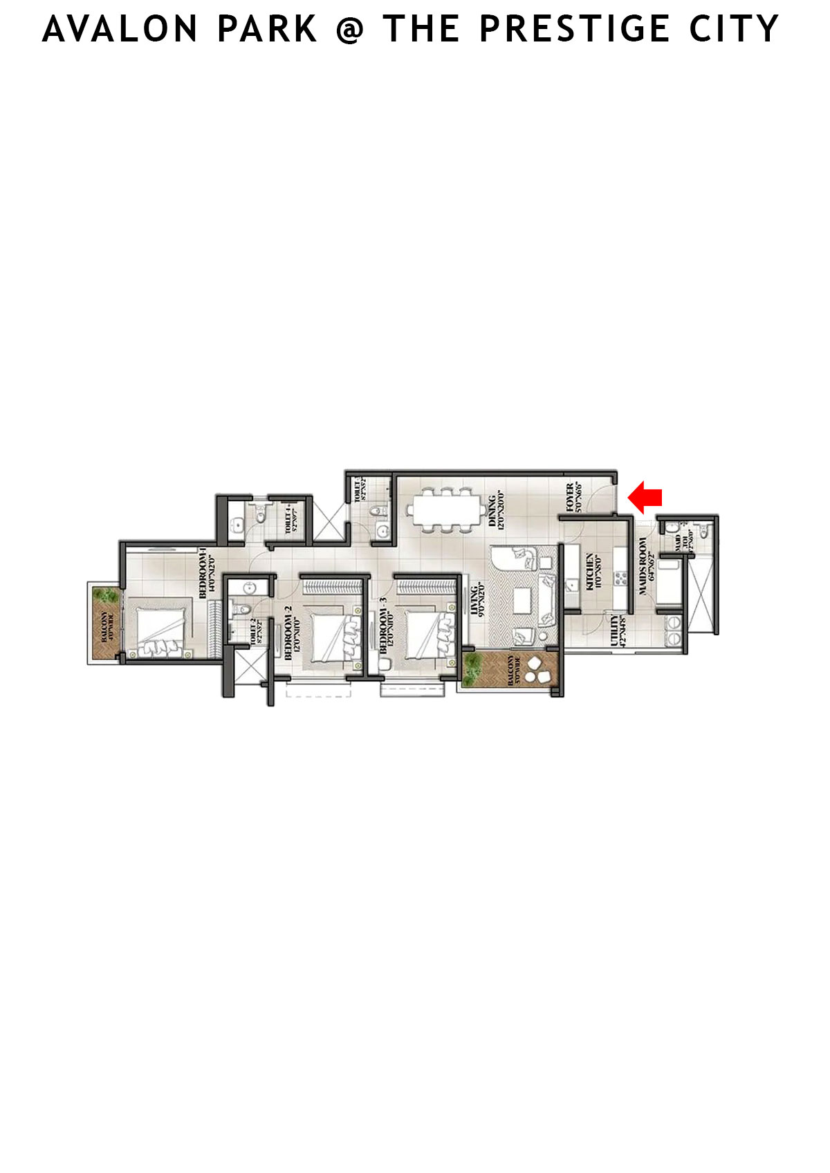 Avalon Park At The Prestige City Tower 7 Unit 3 Floor Plan