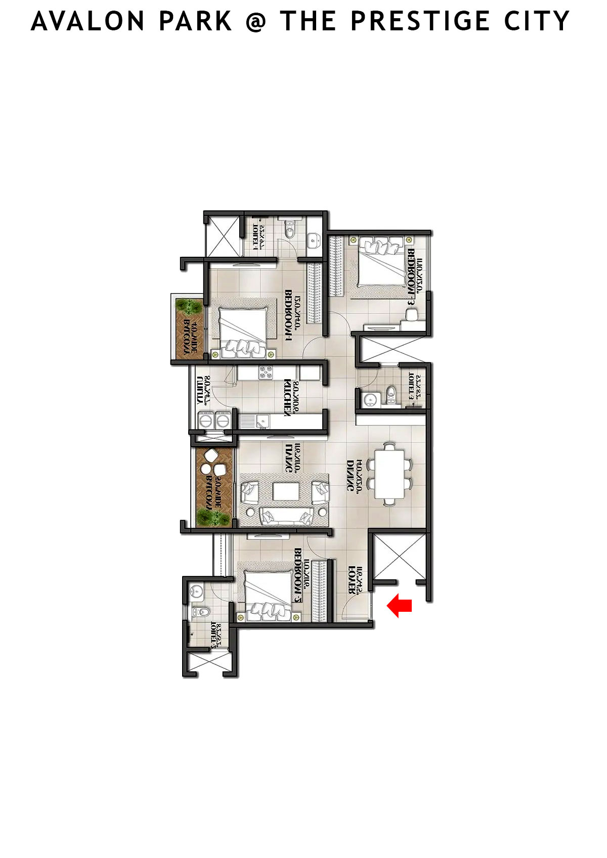 Avalon Park At The Prestige City Tower 7 Unit 5 Floor Plan