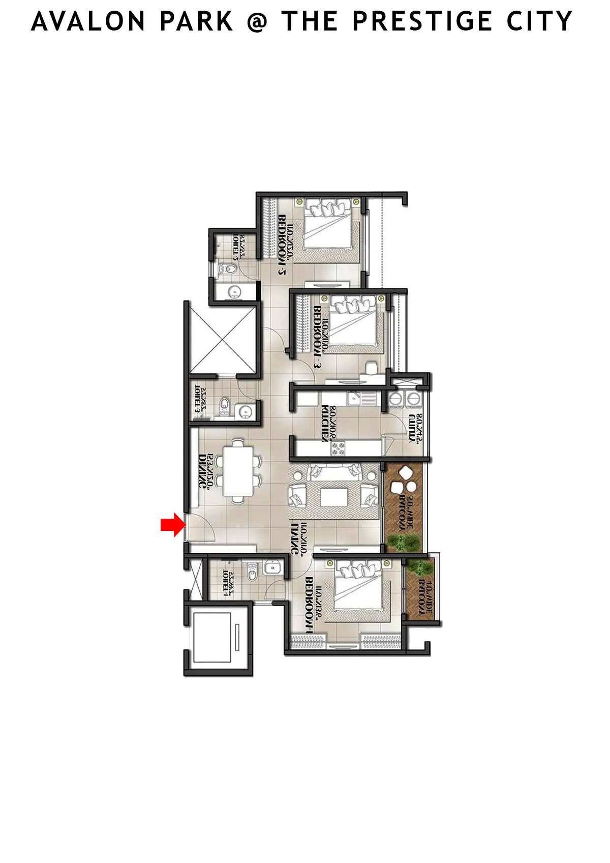 Avalon Park At The Prestige City Tower 7 Unit 6 Floor Plan