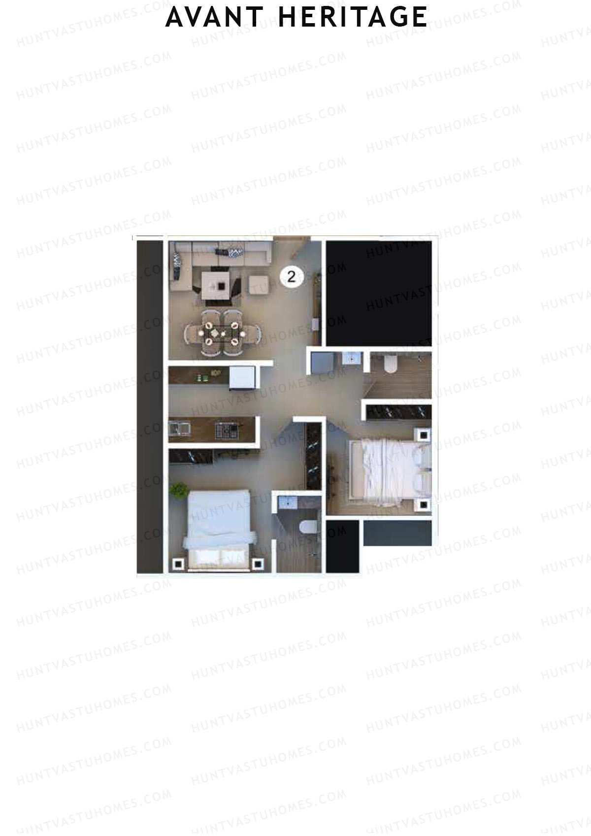 Avant Heritage Tower A Unit 2 Floor Plan