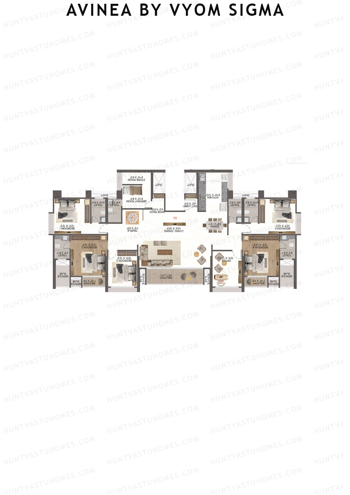 Avinea by Vyom Sigma Tower 3 Unit 1 Floor Plan