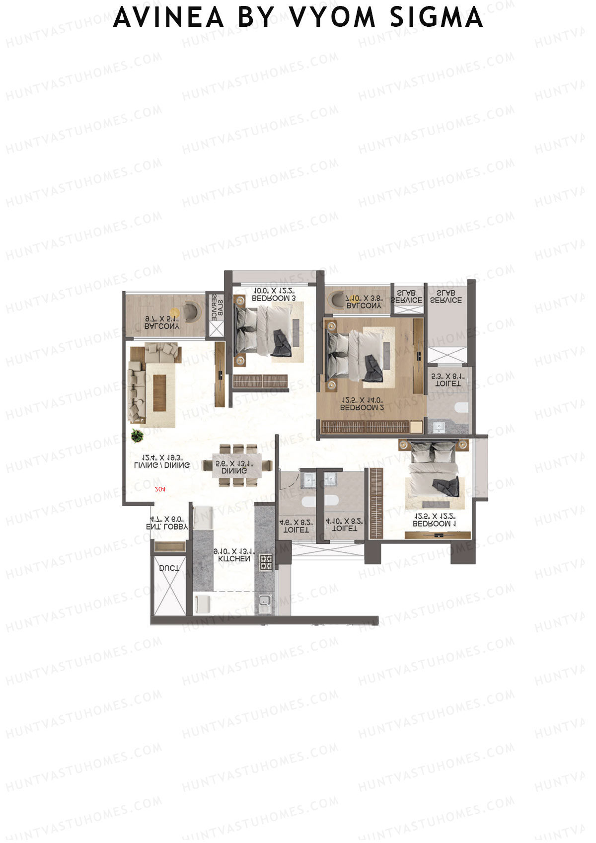 Avinea by Vyom Sigma Tower 3 Unit 5 Floor Plan