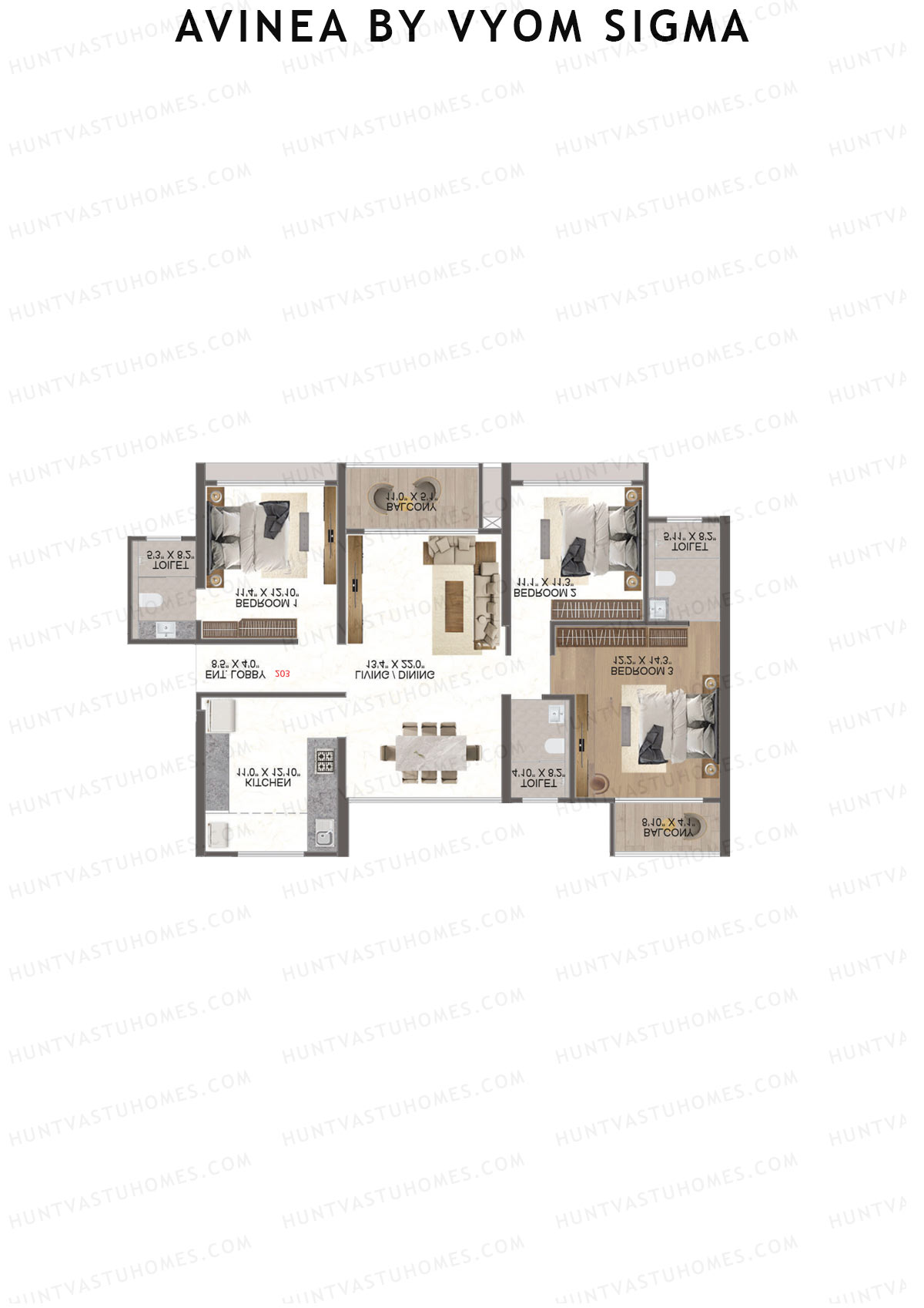 Avinea by Vyom Sigma Tower 3 Unit 6 Floor Plan