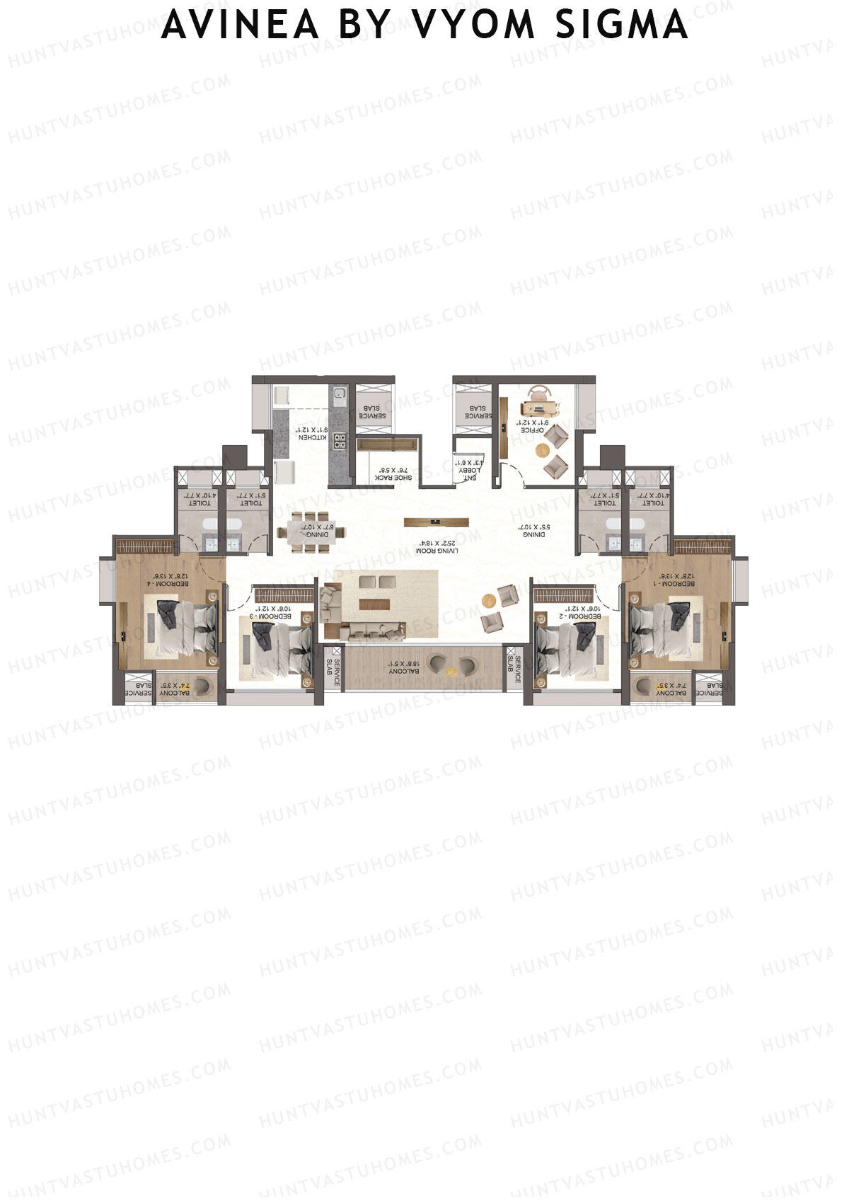Avinea by Vyom Sigma Tower 4 Unit 1 Floor Plan