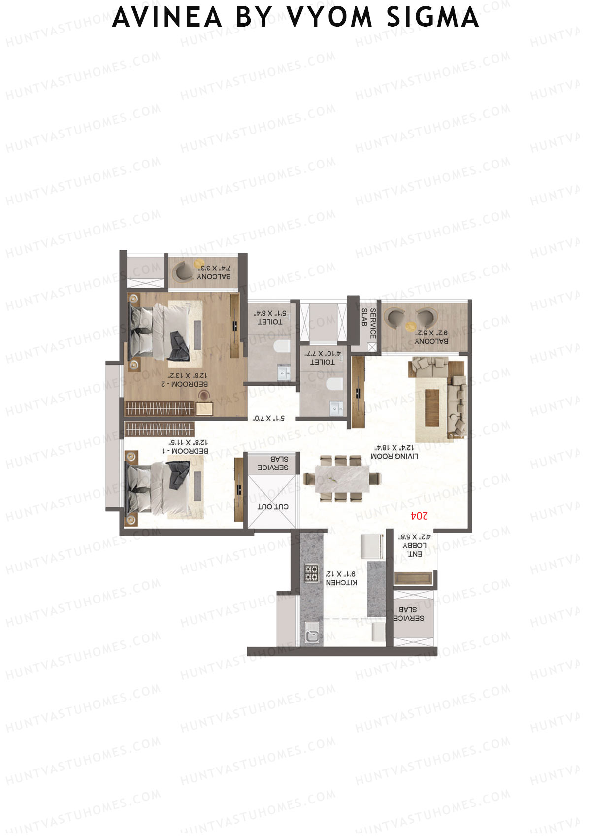 Avinea by Vyom Sigma Tower 4 Unit 4 Floor Plan
