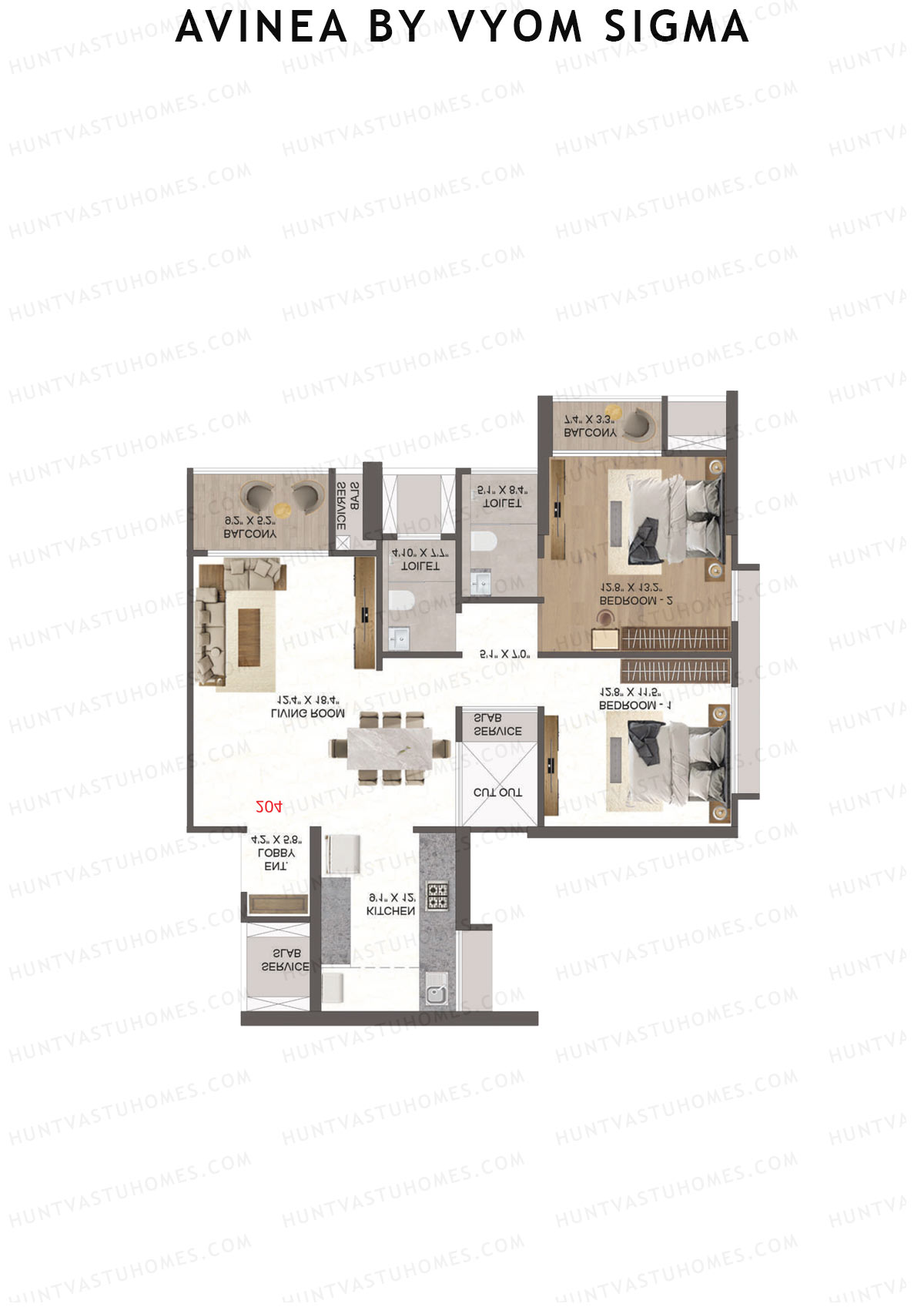 Avinea by Vyom Sigma Tower 4 Unit 5 Floor Plan