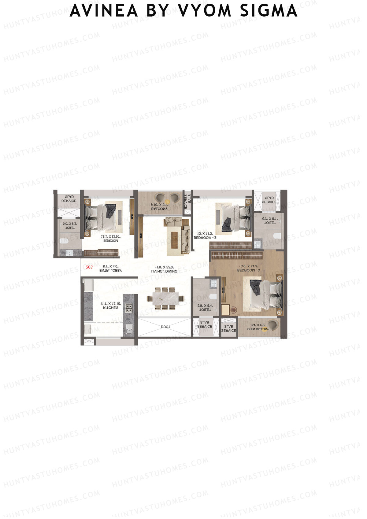Avinea by Vyom Sigma Tower 4 Unit 6 Floor Plan