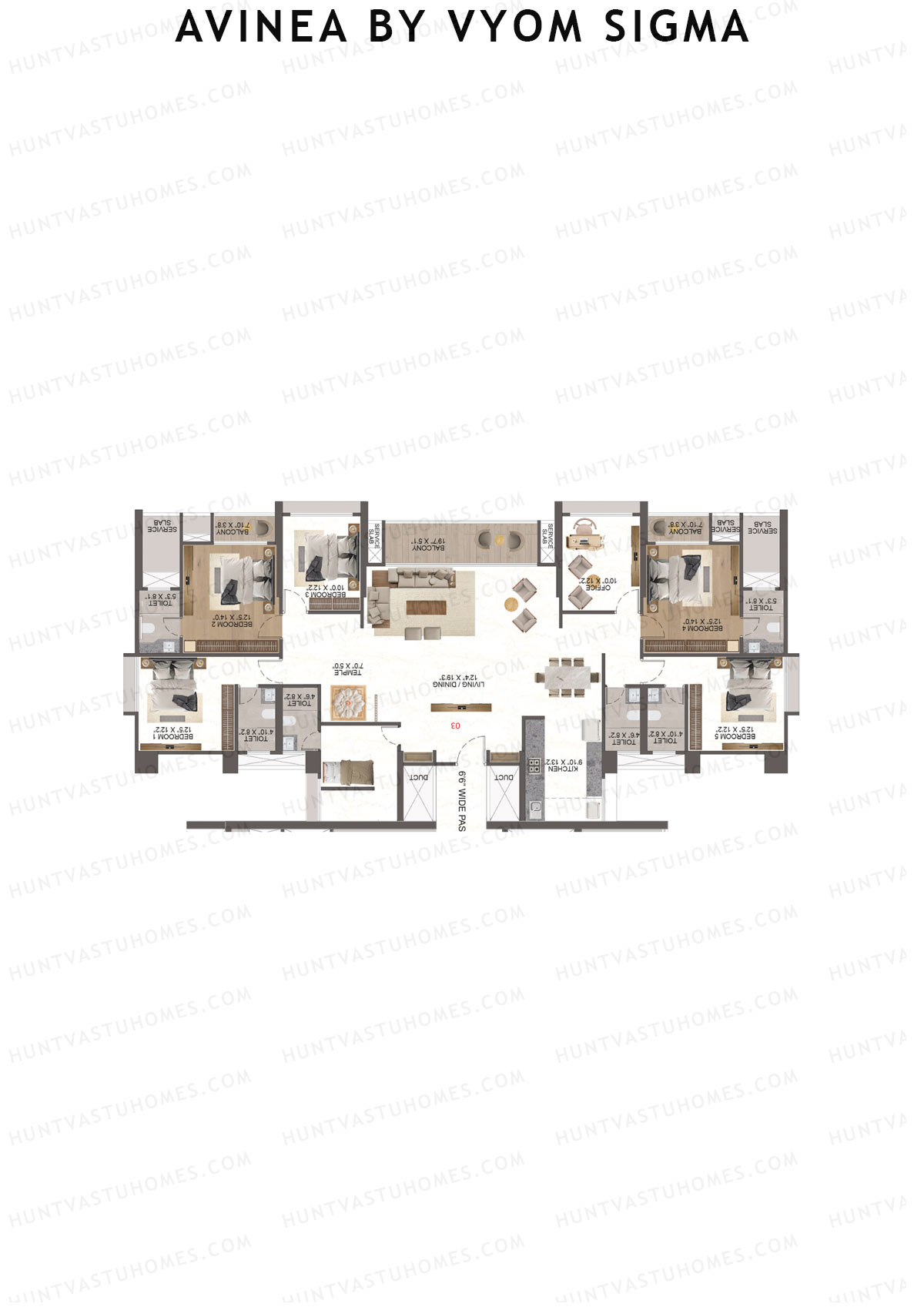 Avinea by Vyom Sigma Tower 5 Unit 3 Floor Plan
