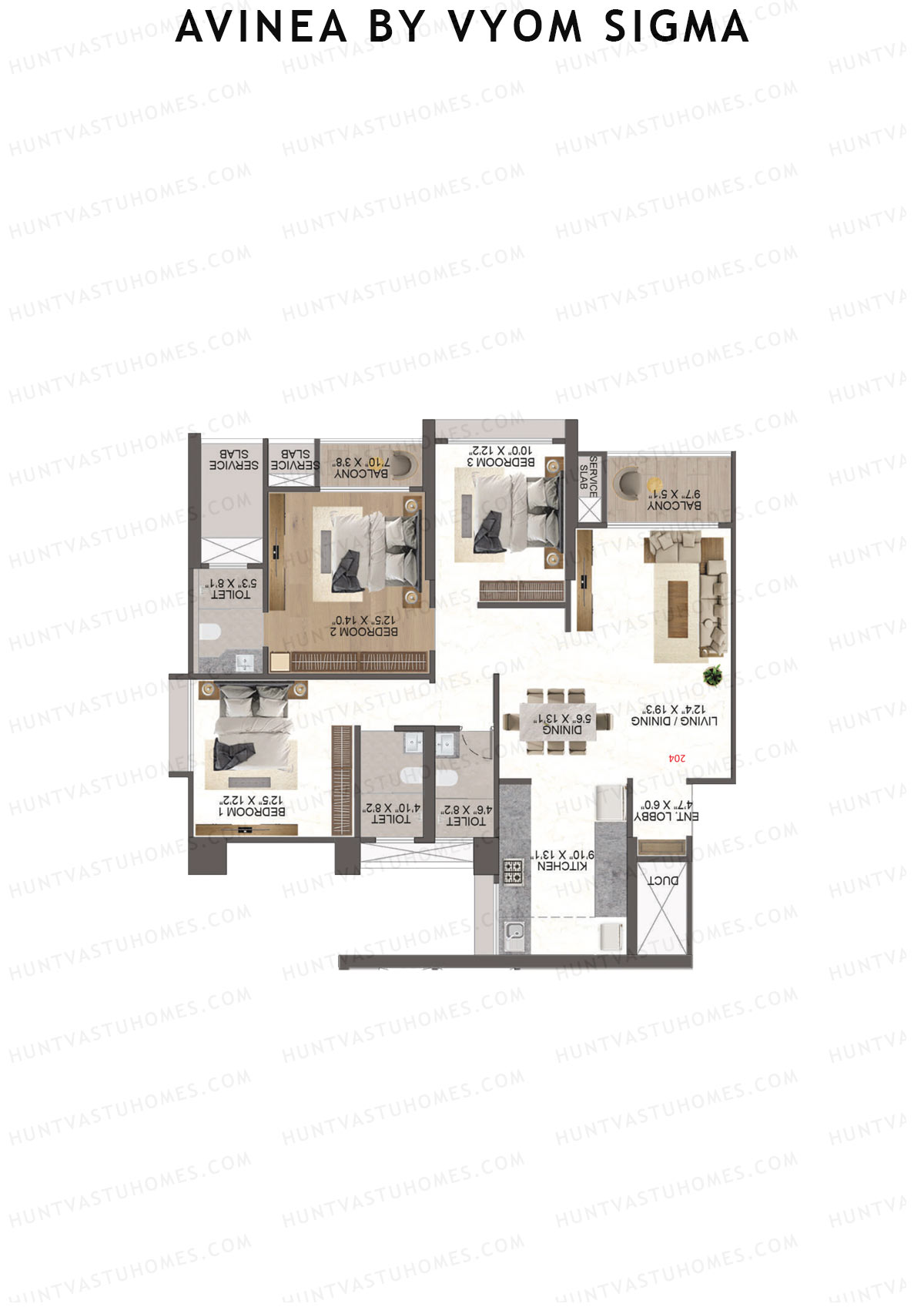 Avinea by Vyom Sigma Tower 5 Unit 4 Floor Plan
