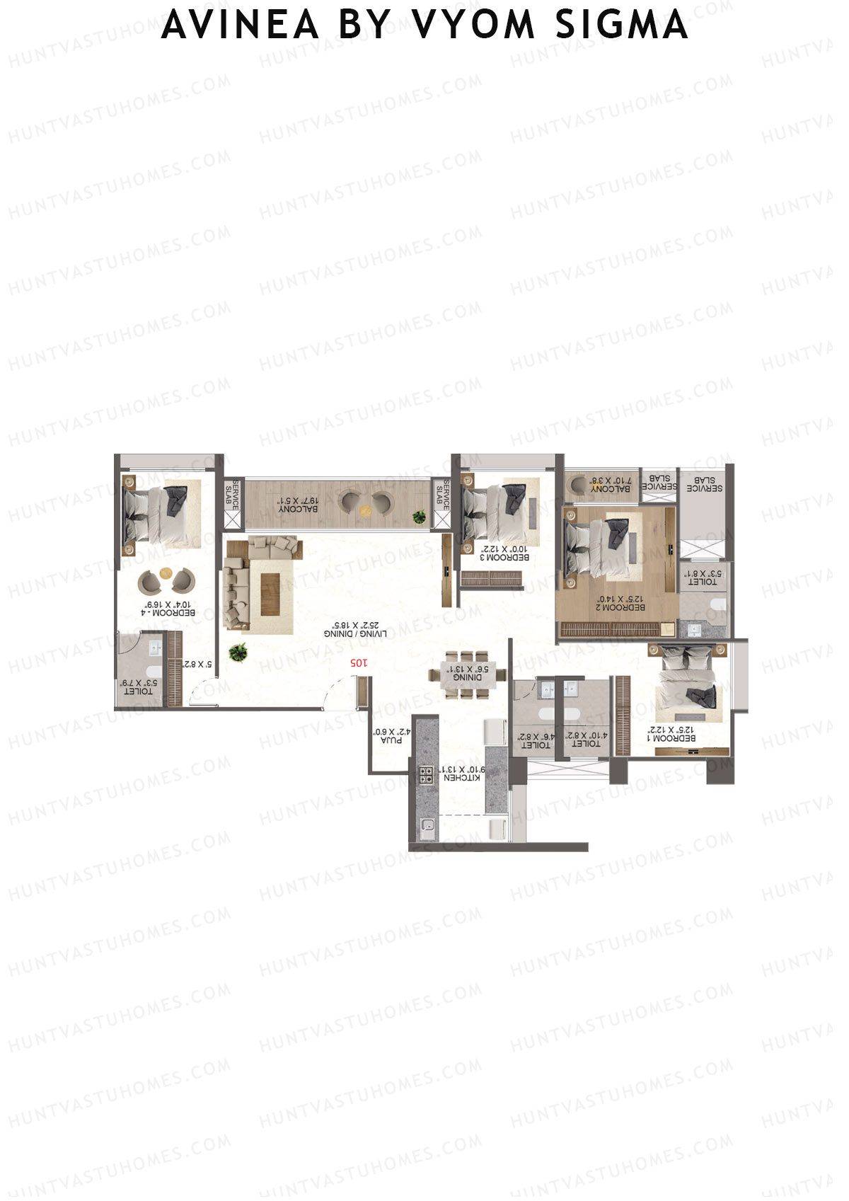 Avinea by Vyom Sigma Tower 6 Unit 5 Floor Plan