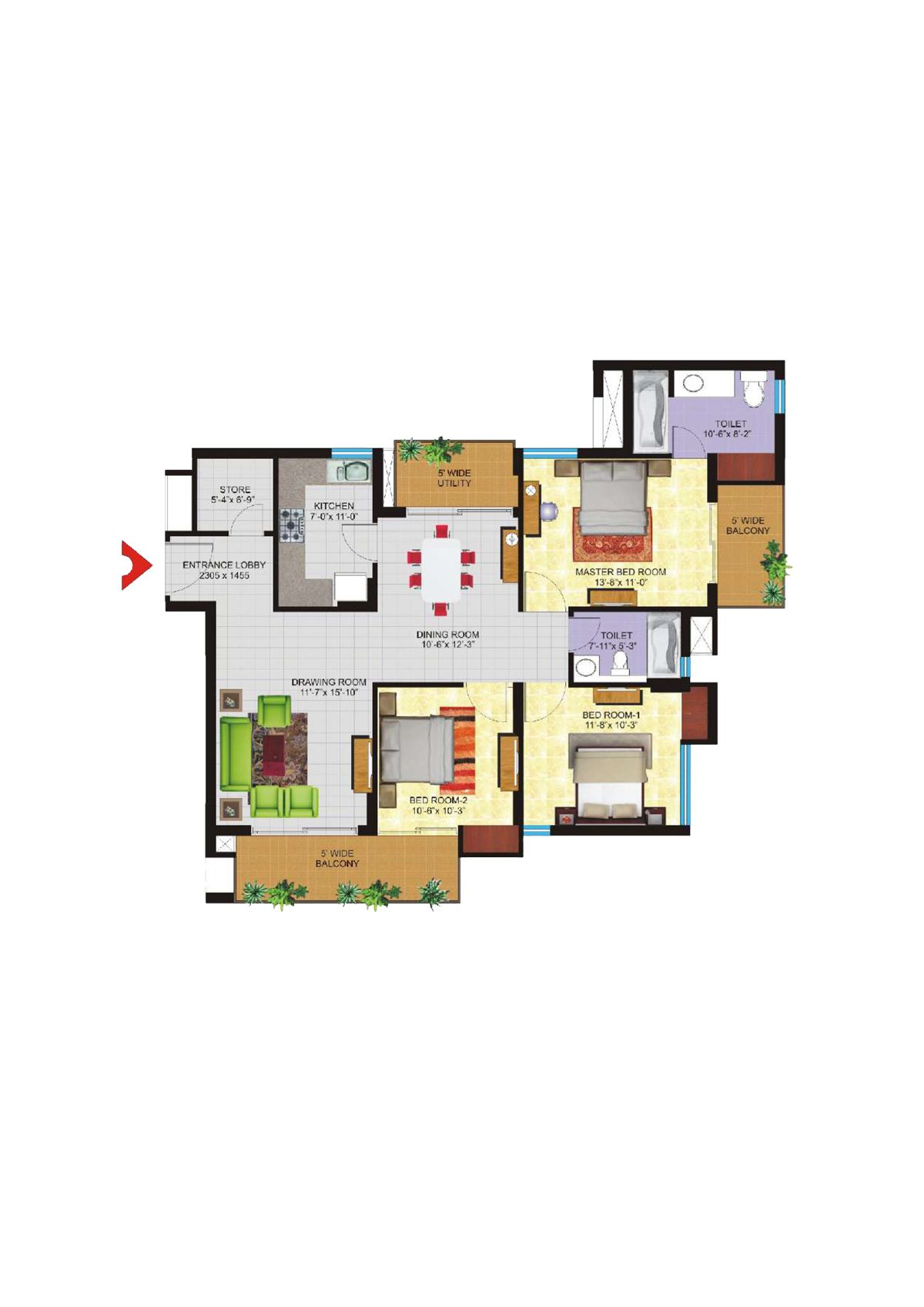 Avs Orchard Block E Unit 1 Floor Plan