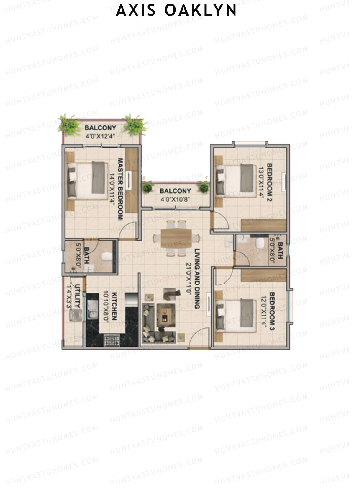 Axis Oaklyn Block A Unit 5 Floor Plan