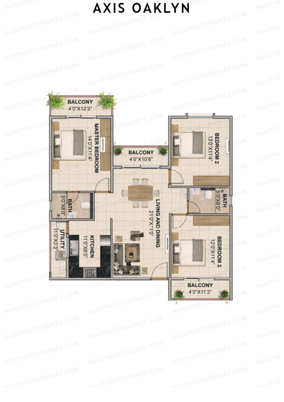 Axis Oaklyn Block A Unit 6 Floor Plan