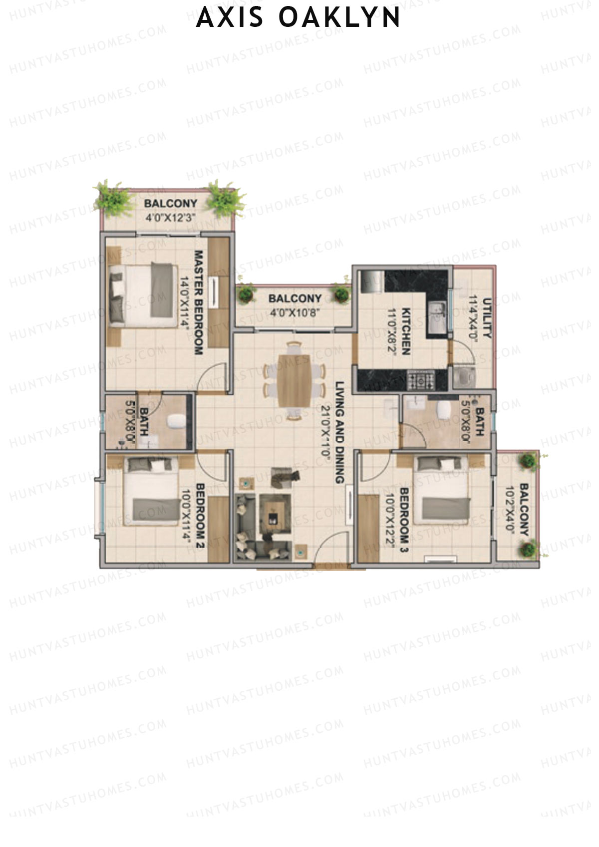 Axis Oaklyn Block A Unit 7 Floor Plan