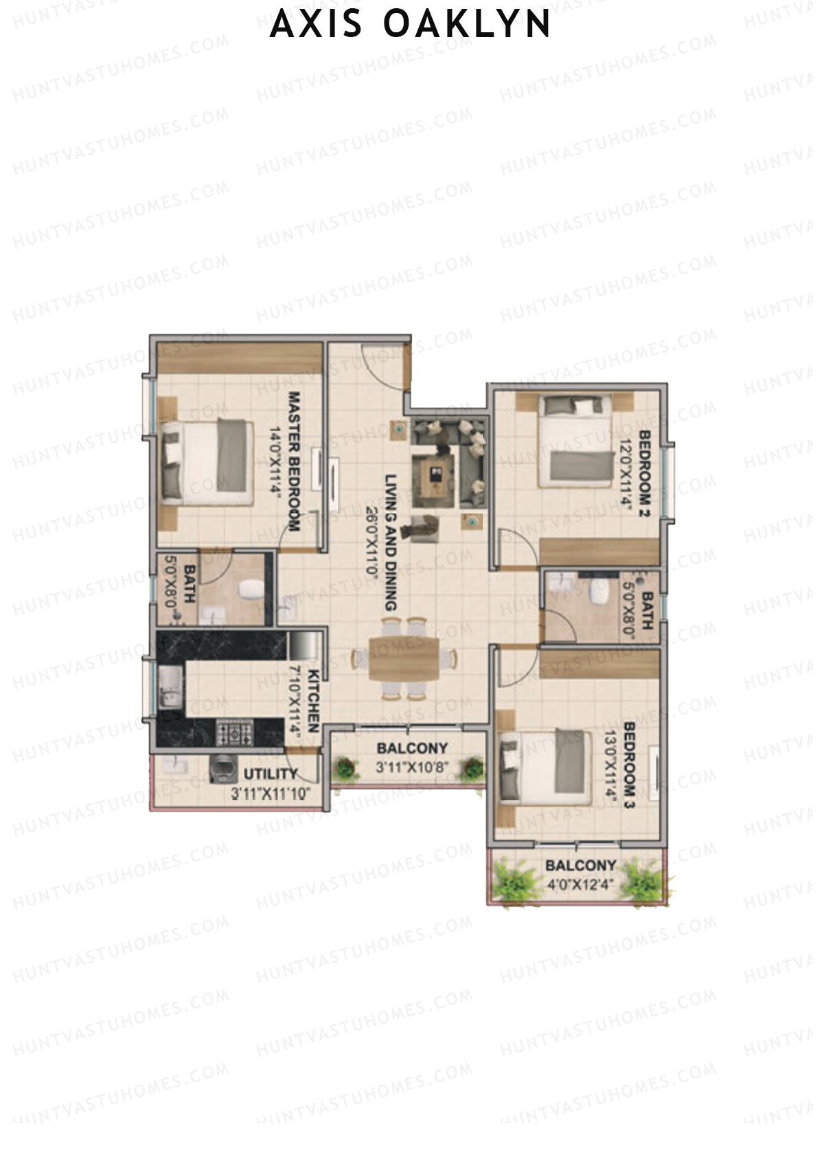 Axis Oaklyn Block A Unit 8 Floor Plan