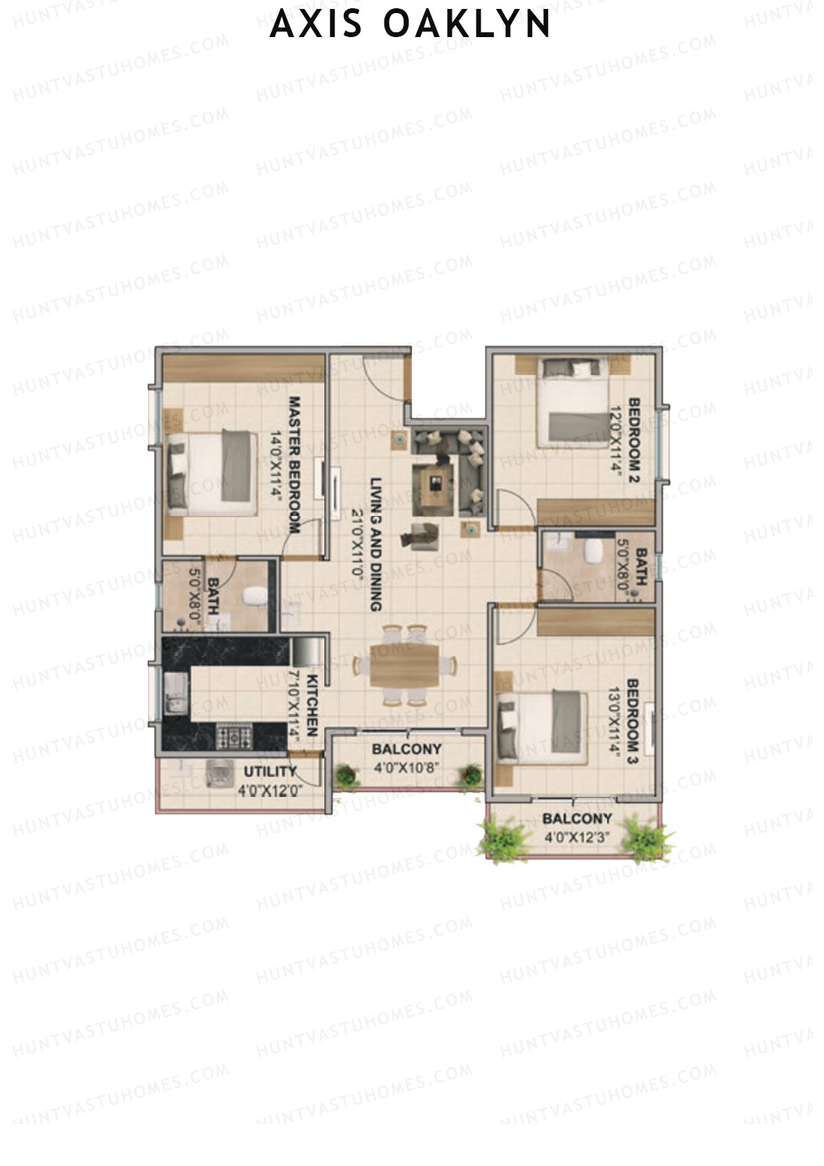 Axis Oaklyn Block A Unit 9 Floor Plan