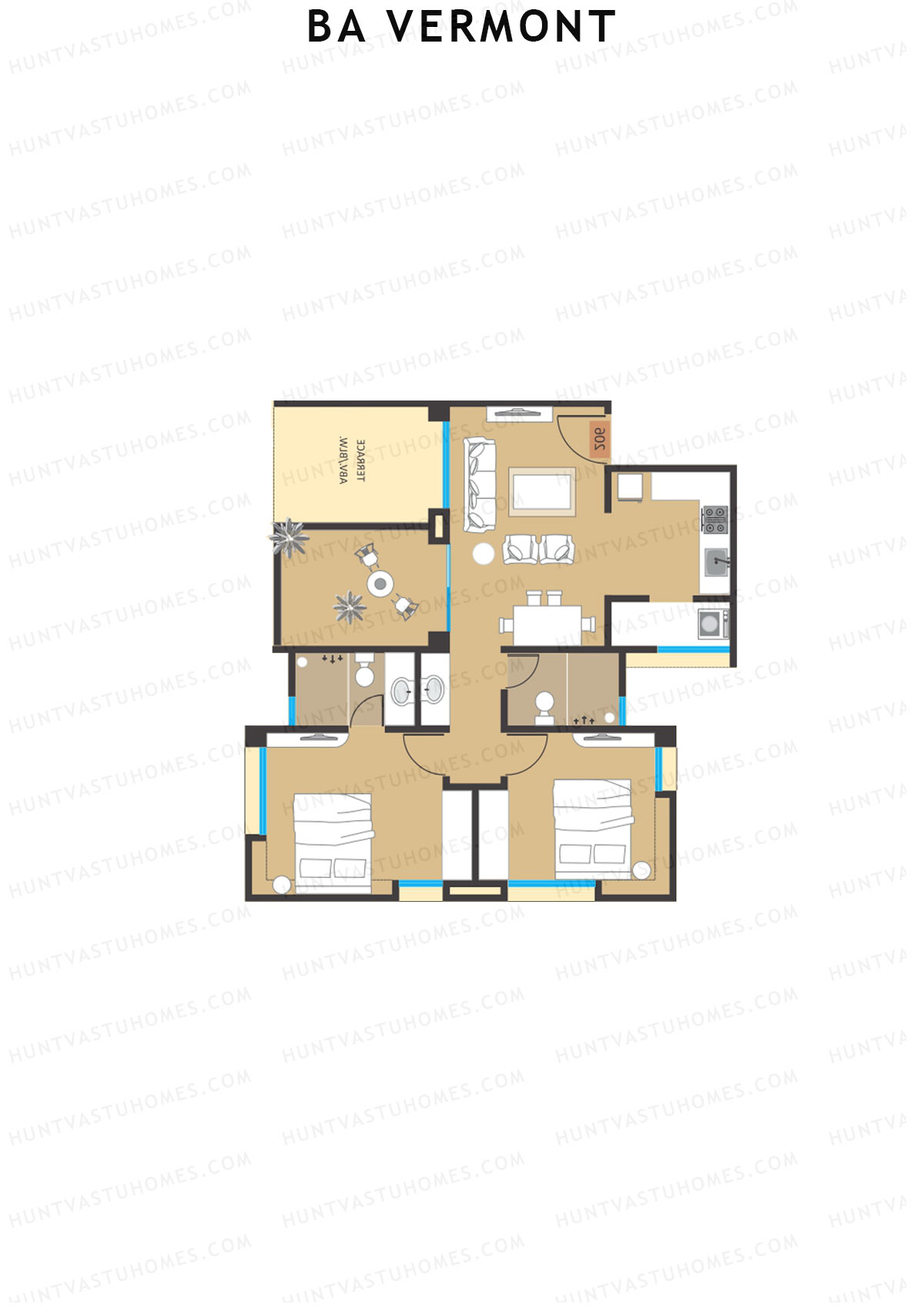 BA Vermont Tower A Unit 1 Floor Plan