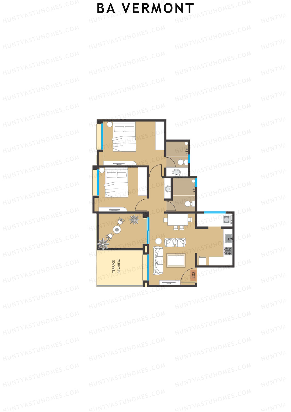 BA Vermont Tower A Unit 2 Floor Plan