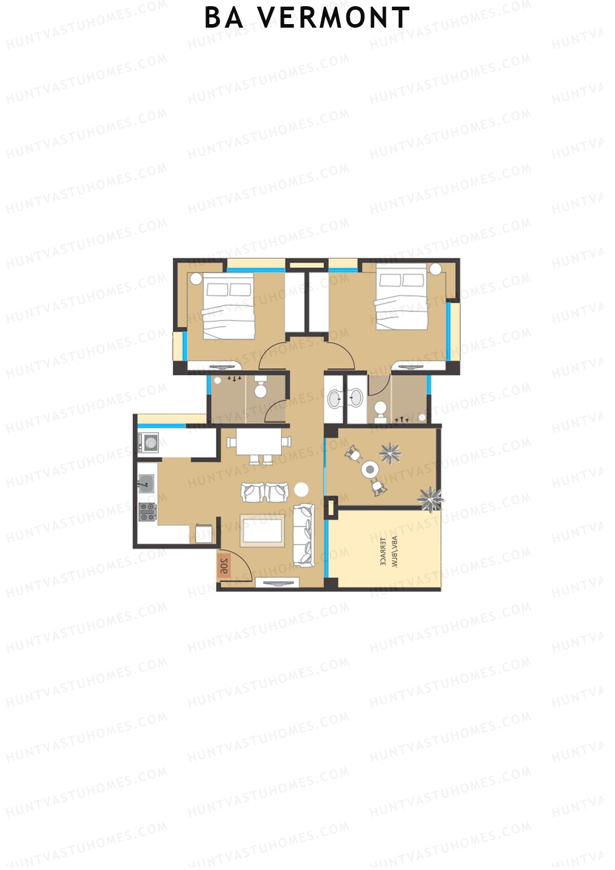 BA Vermont Tower A Unit 4 Floor Plan